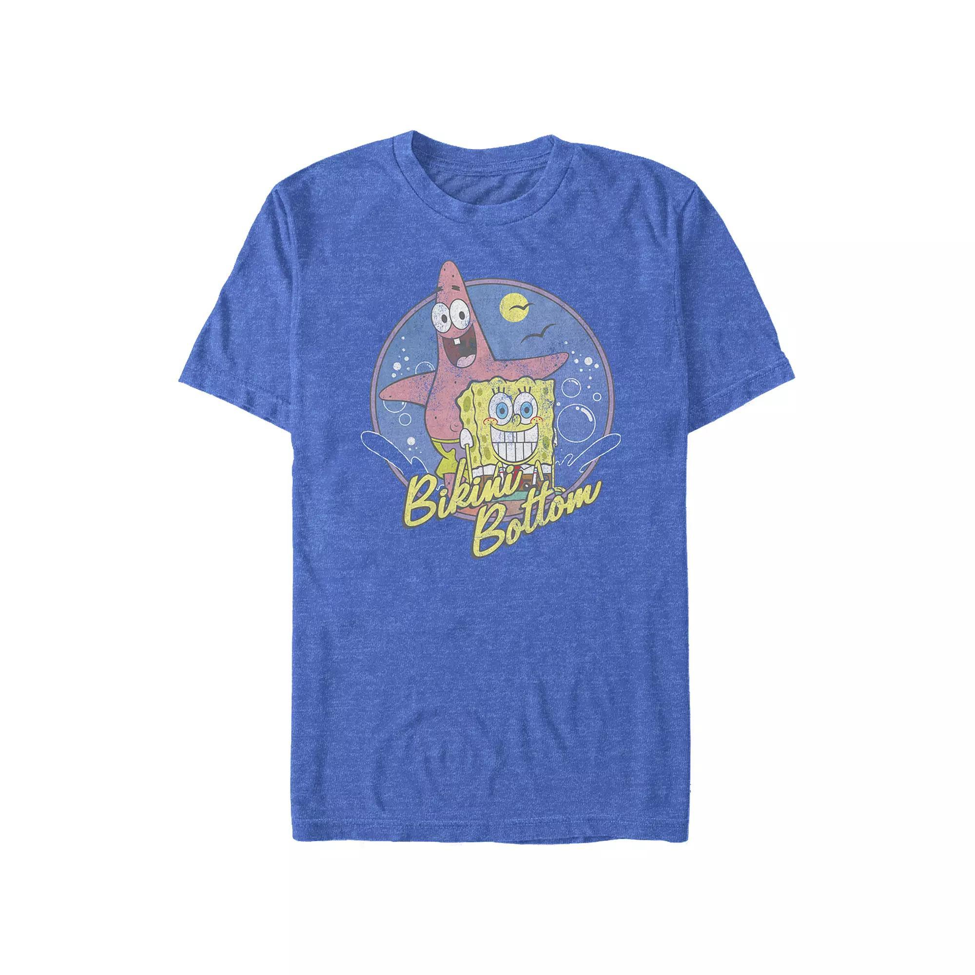 Big & Tall SpongeBob SquarePants Bikini Bottom Surfers Graphic Tee, Men's, Size: 4XL, Royal Grey Product Image