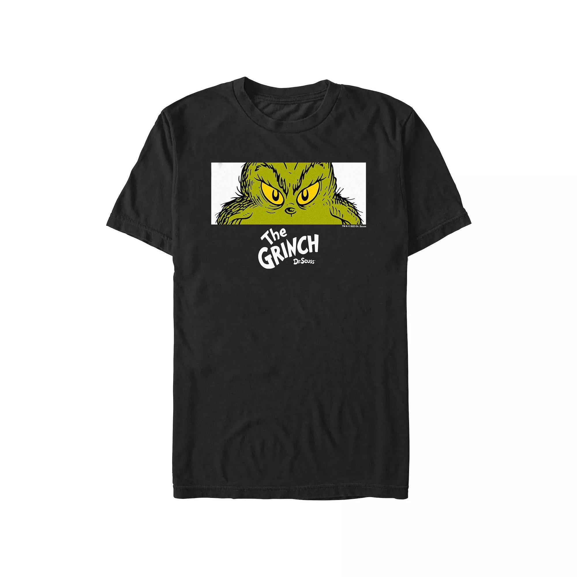 Men's Dr. Seuss Grinch Naughty Eyes Graphic Tee, Size: Medium, Black Product Image