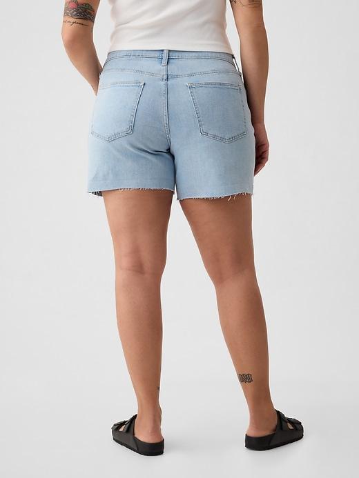 5 Mid Rise Denim Girlfriend Shorts Product Image