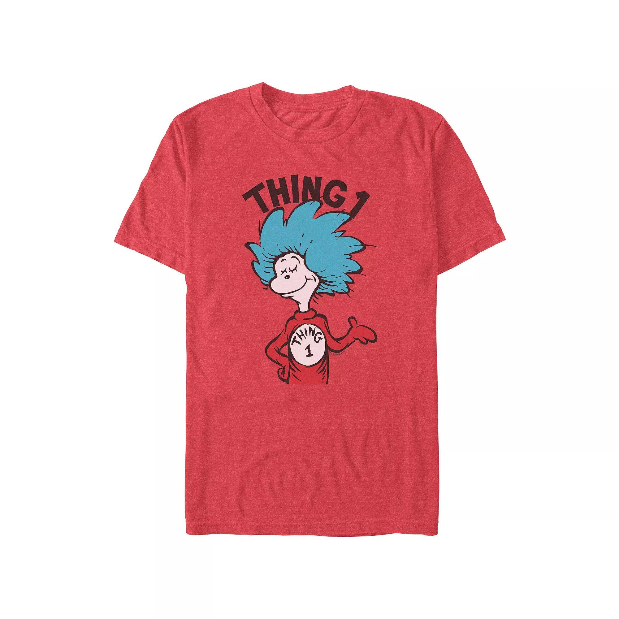 Big & Tall Dr. Seuss Thing 1 Graphic Tee, Men's, Size: 5XL, Red Grey Product Image