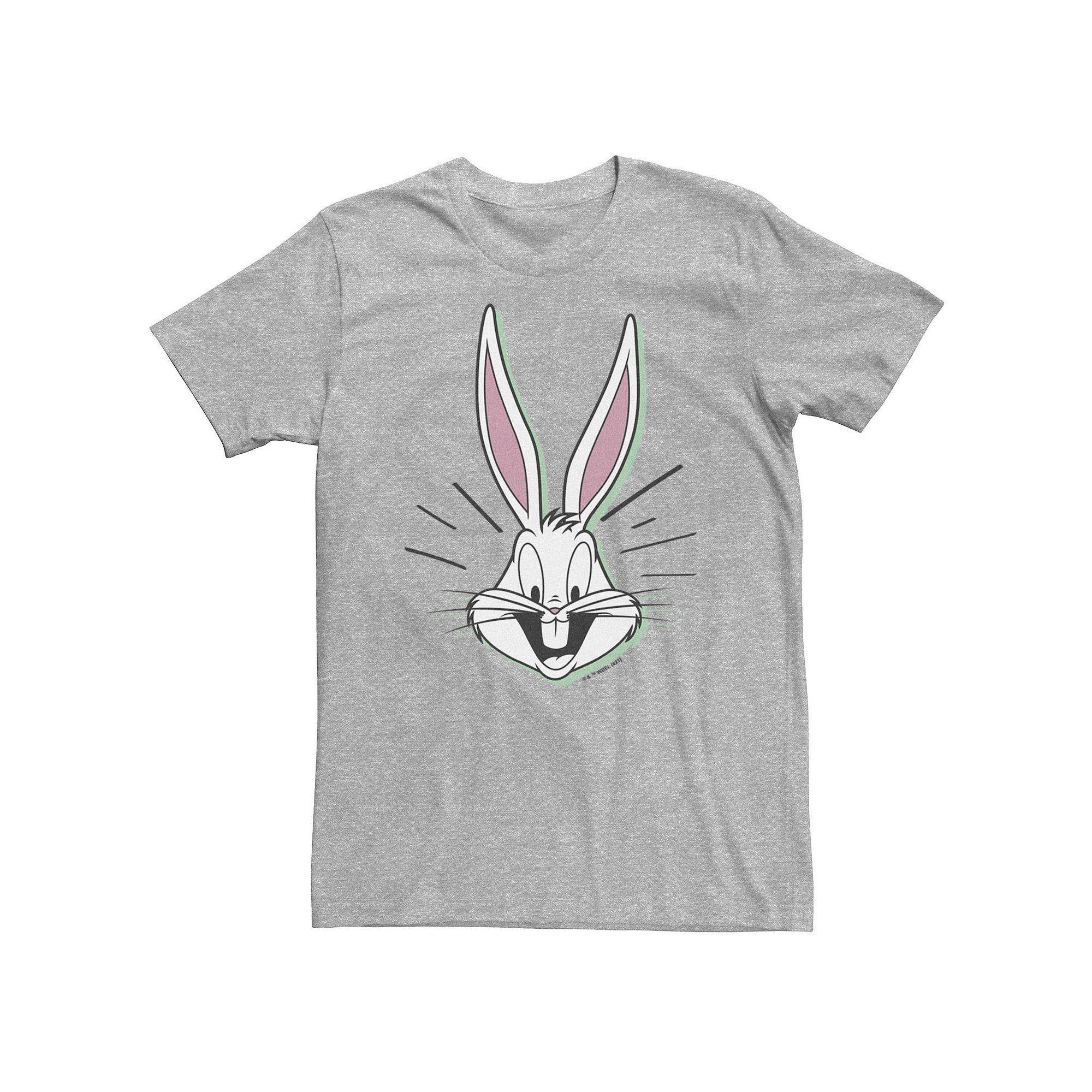 Big & Tall Looney Tunes Bugs Bunny Big Face Tee, Men's, Size: Large Tall, Athletic Grey Product Image
