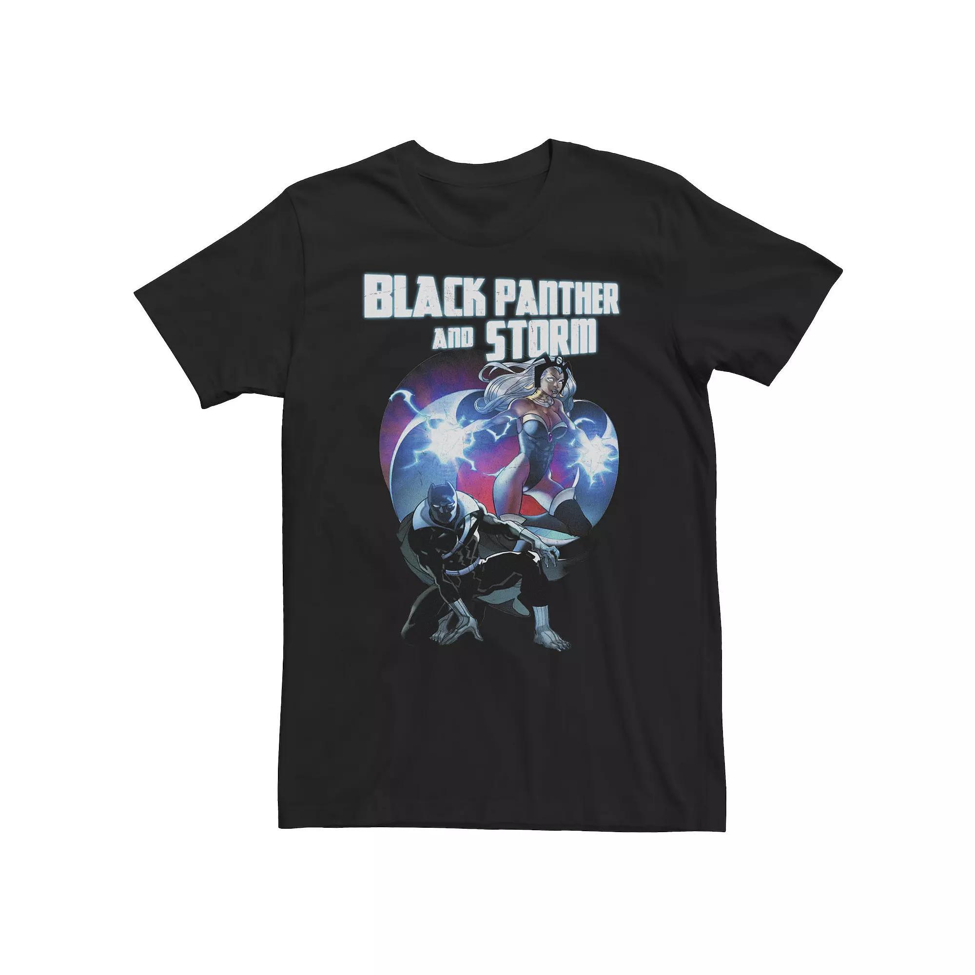 Big & Tall Marvel Panther And Storm Lightning Portrait Tee, Mens Product Image