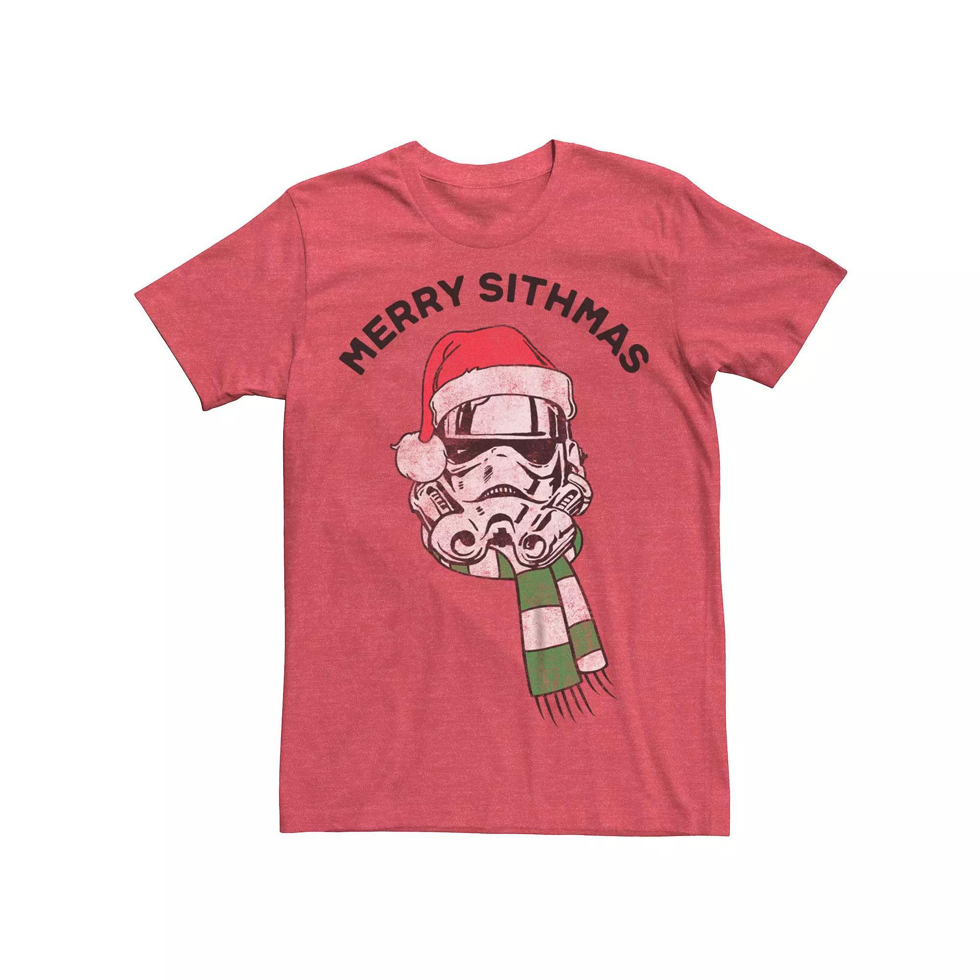 Men's Star Wars Storm Trooper Merry Christmas Graphic Tee, Size: Large, Red Grey Product Image