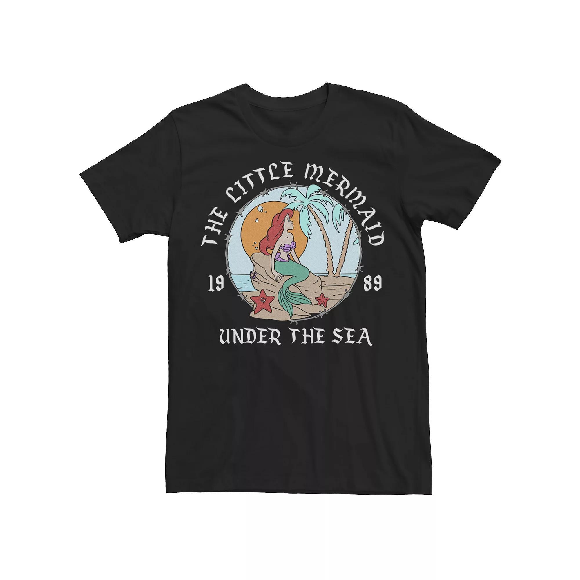 Disneys The Little Mermaid Ariel Vintage Circle Portrait Logo Mens Tee Product Image