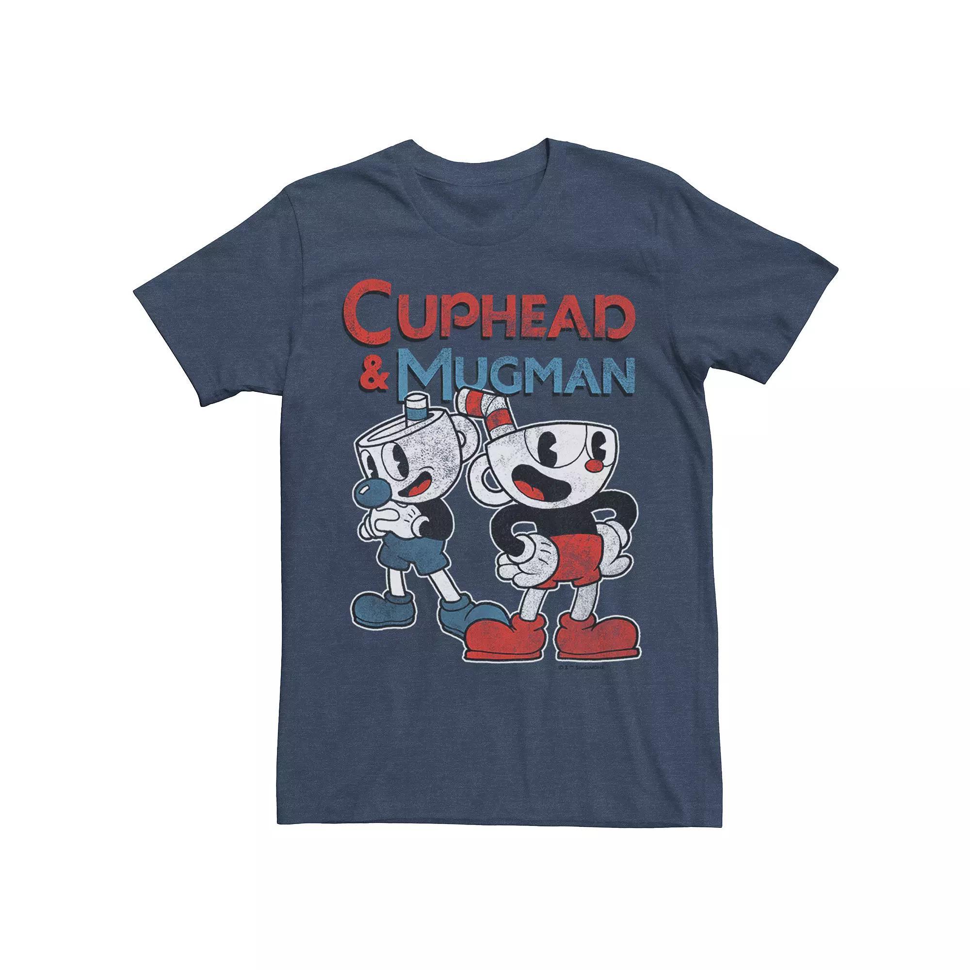 Men's Cuphead Two Cup Pair Tee, Size: Medium, Navy Grey Product Image