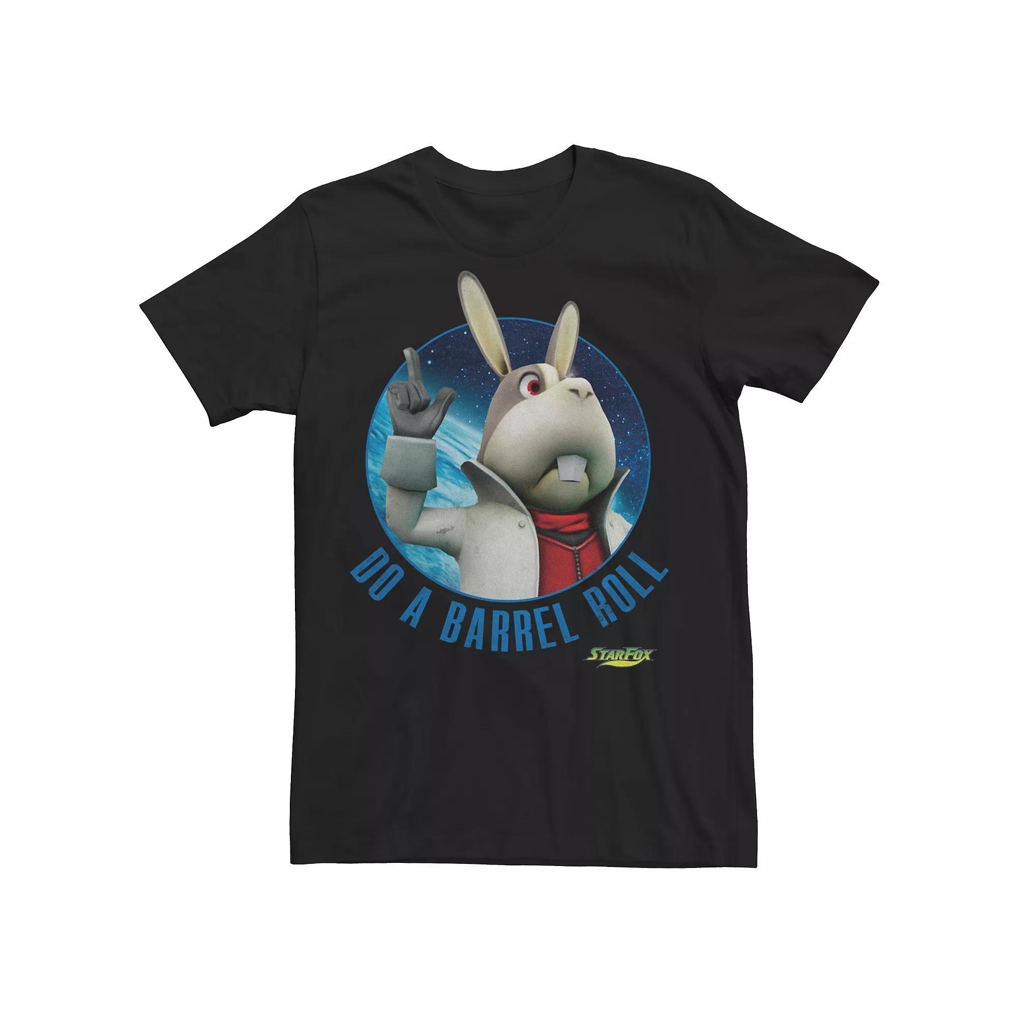 Men's Star Fox 3D Peppy Barrel Roll Tee, Size: Large, Black Product Image