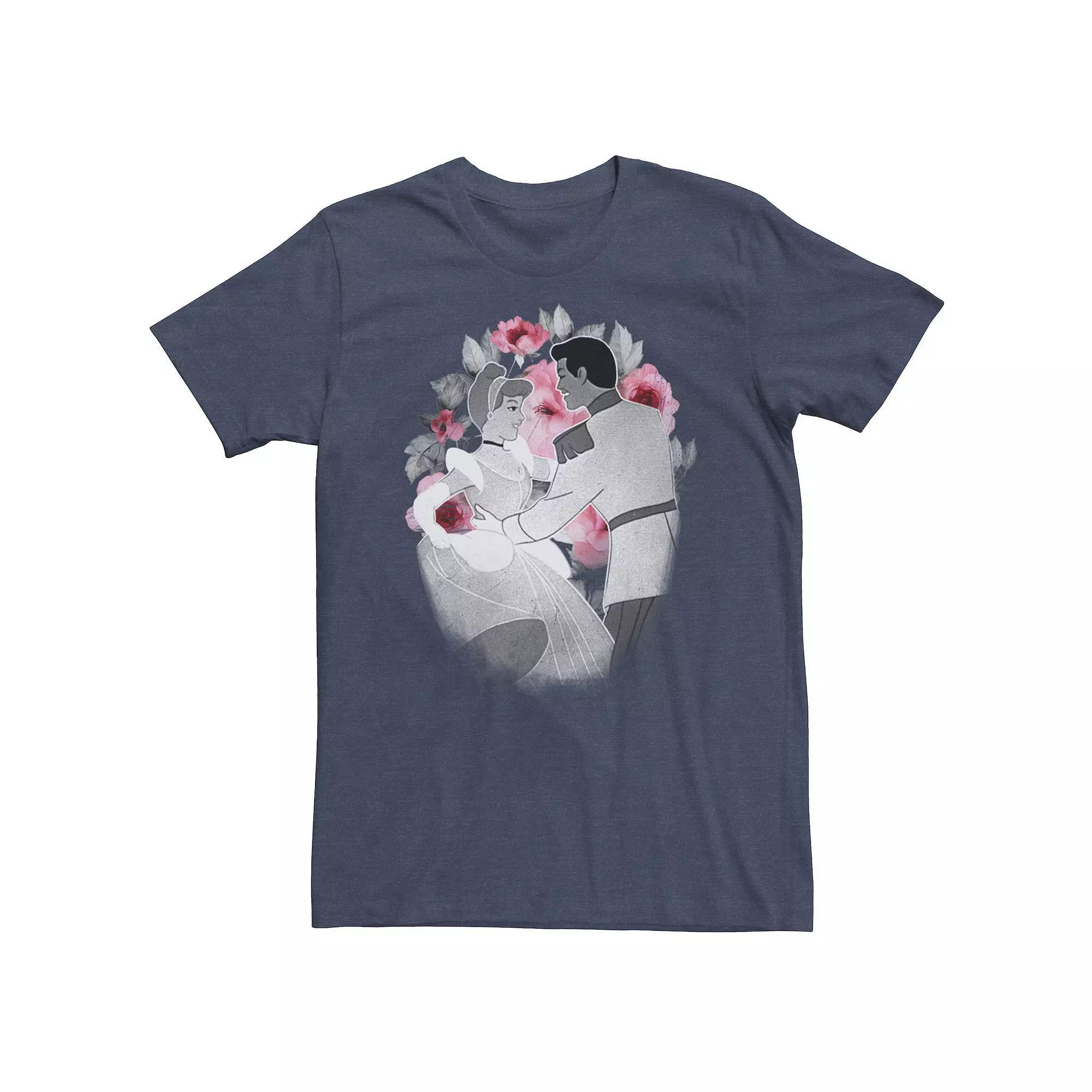 Big & Tall Disney Cinderella & The Prince A Dance Vignette Tee, Men's, Size: XL Tall, Navy Grey Product Image