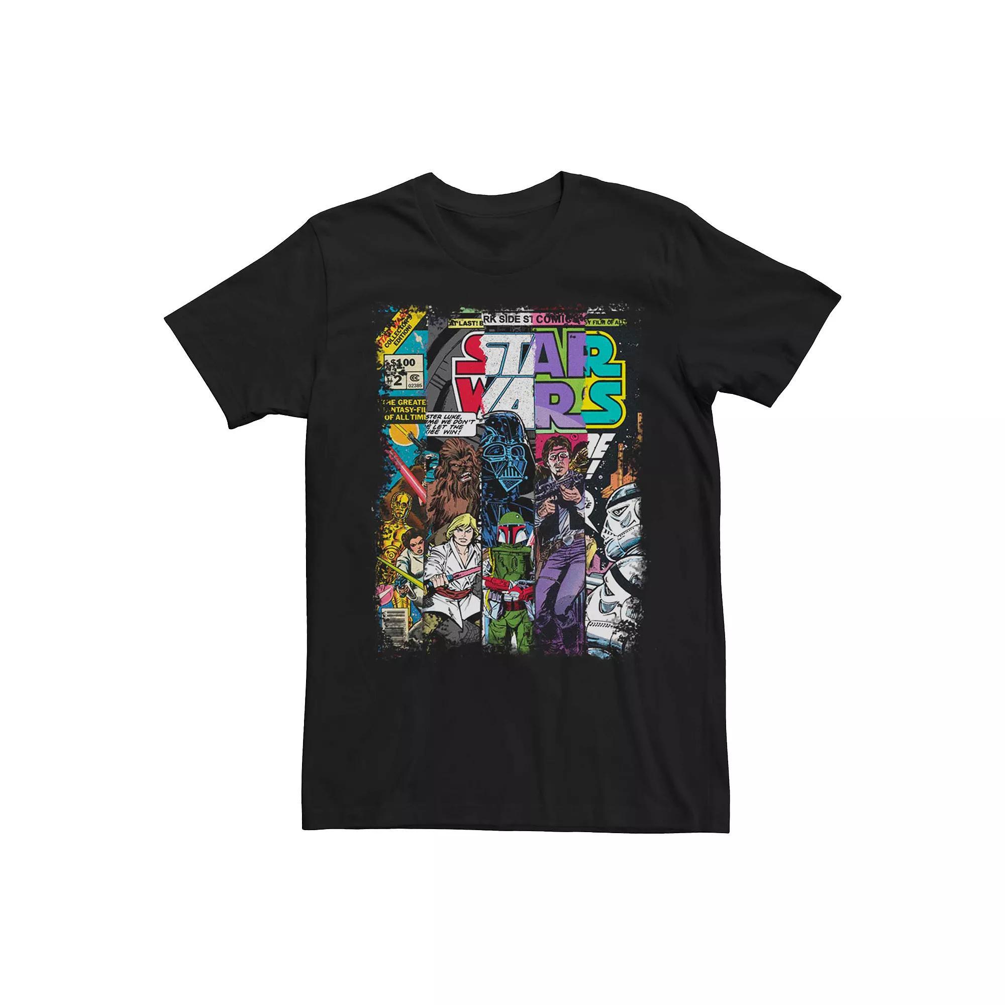 Mens Star Wars Vintage Comic Strip Graphic Tee Product Image