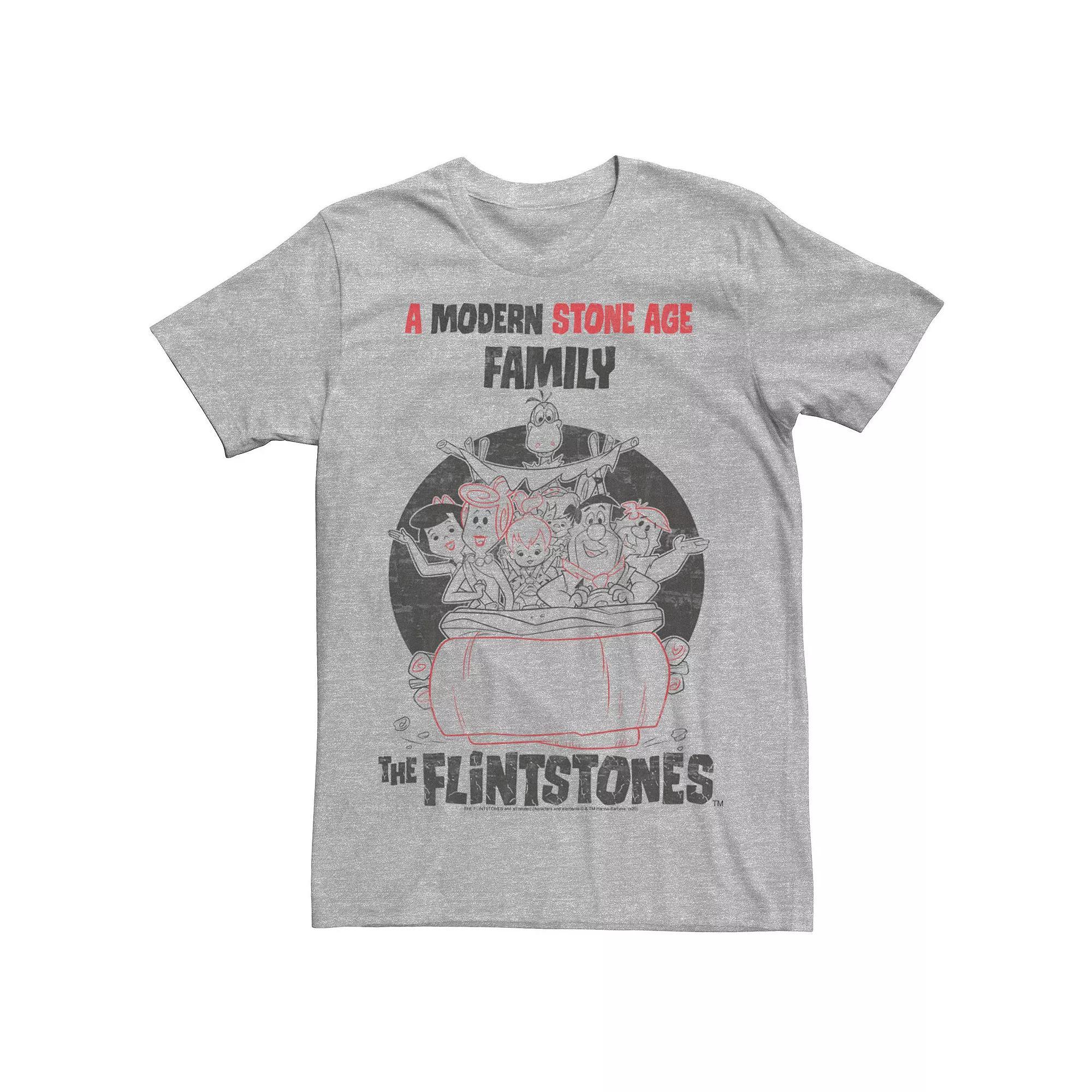 Men's The Flintstones Modern Stone Age Family Tee, Size: 3XL, Athletic Grey Product Image