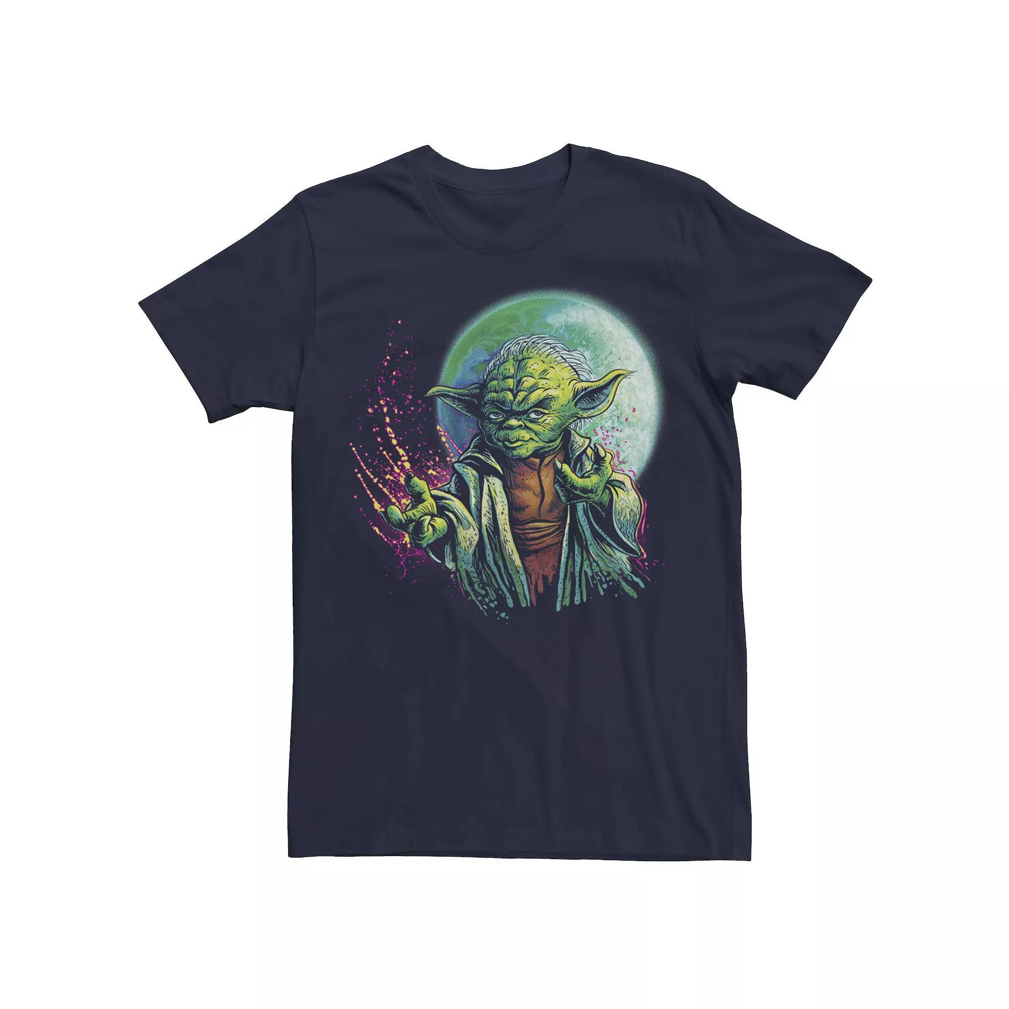 Men's Star Wars Yoda & The Moon Power Z1 Tee, Size: 3XL, Blue Product Image