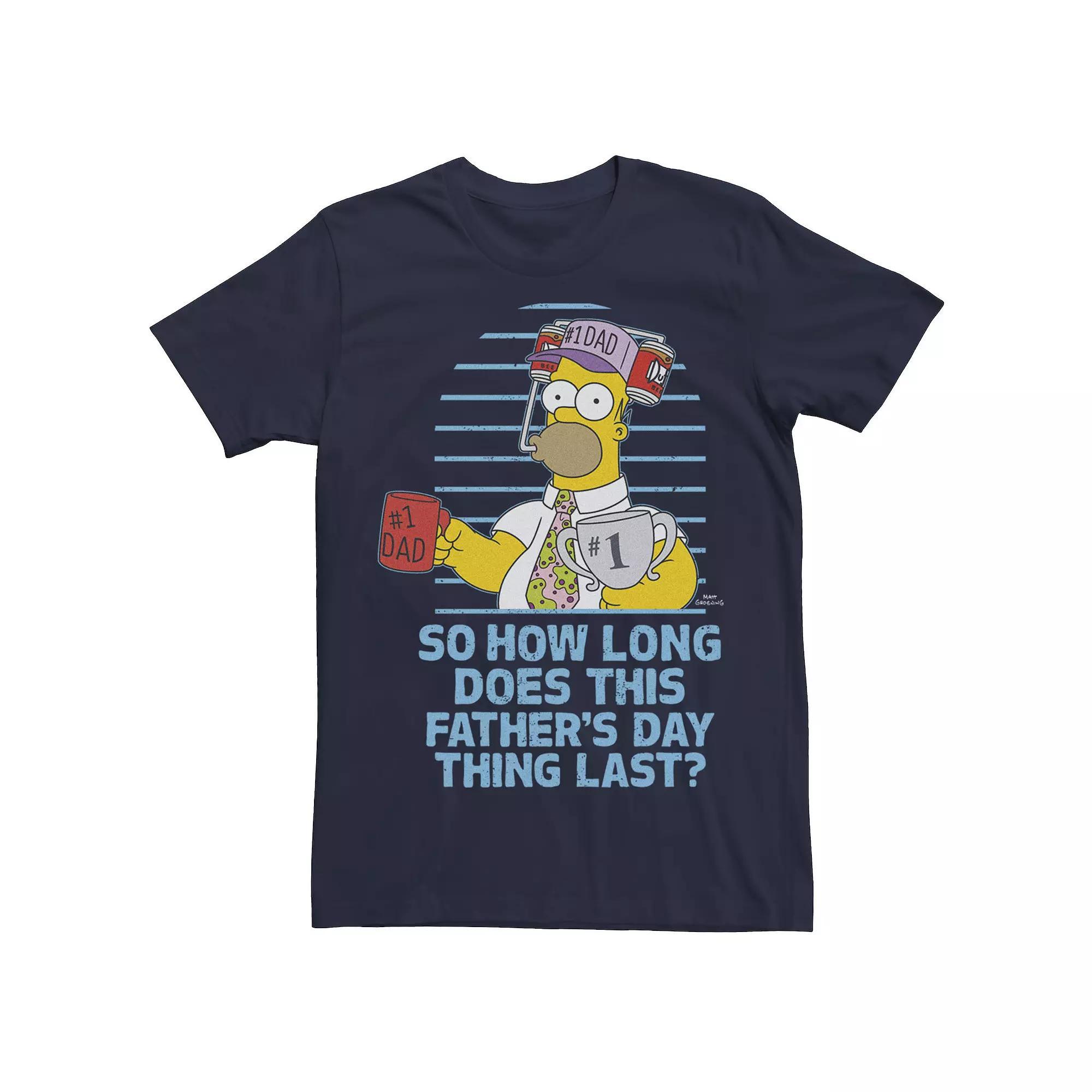 Mens The Simpsons Fathers Day Homer So How Long... Tee Blue Product Image