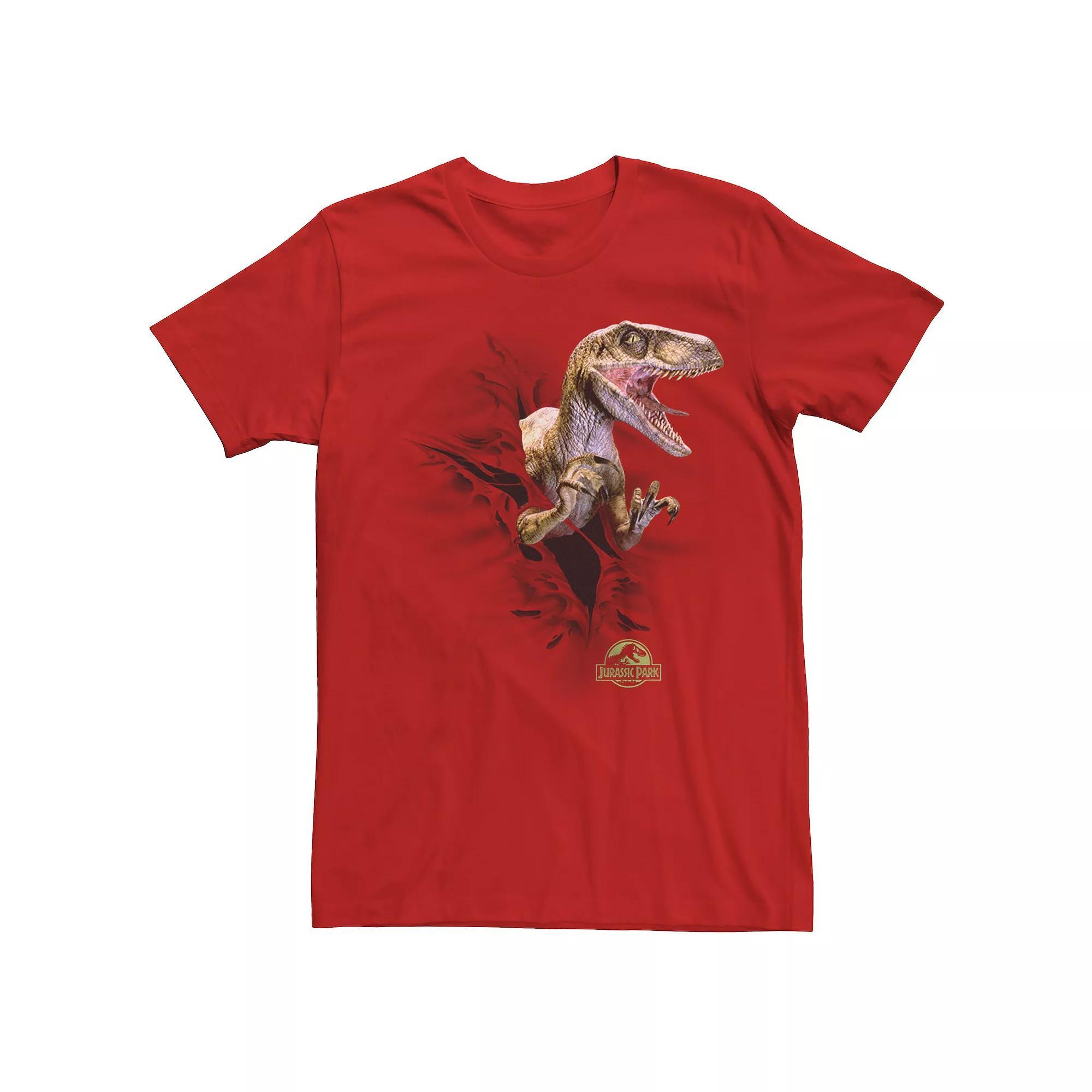 Men's Jurassic Park Ripping Velociraptor Graphic Tee, Size: XXL, Kelly Grey Product Image
