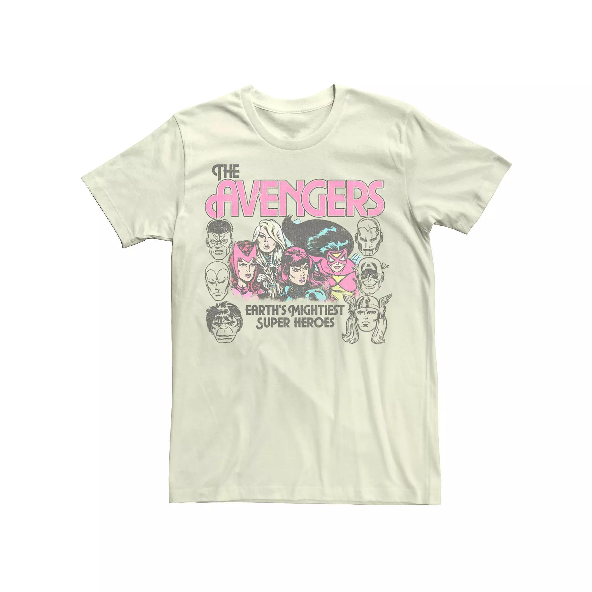 Men's Marvel Avengers Mightiest Superheroes Tee, Size: Medium, Natural Product Image