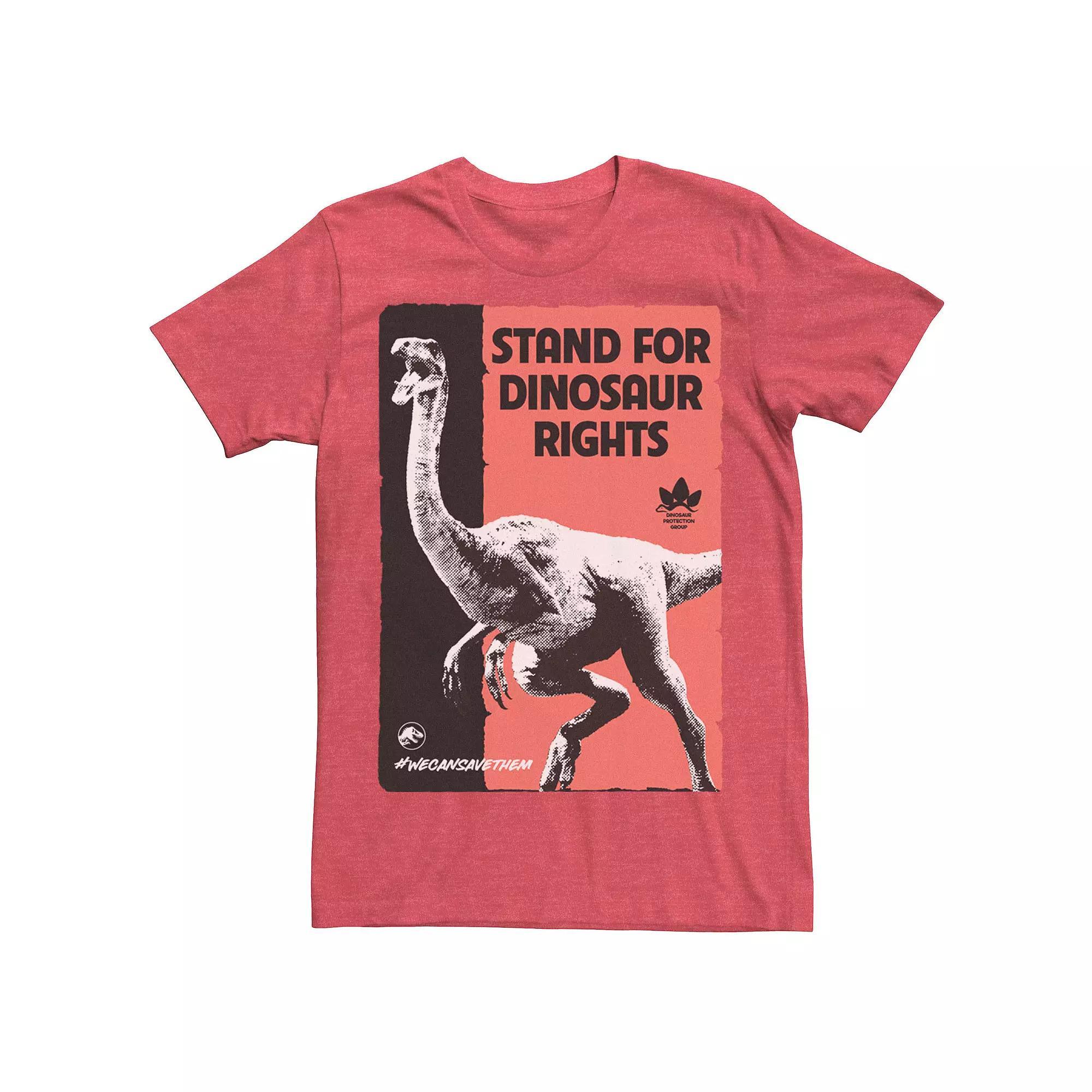 Mens Jurassic World Stand For Dinosaurs Poster Tee Athletic Grey Product Image