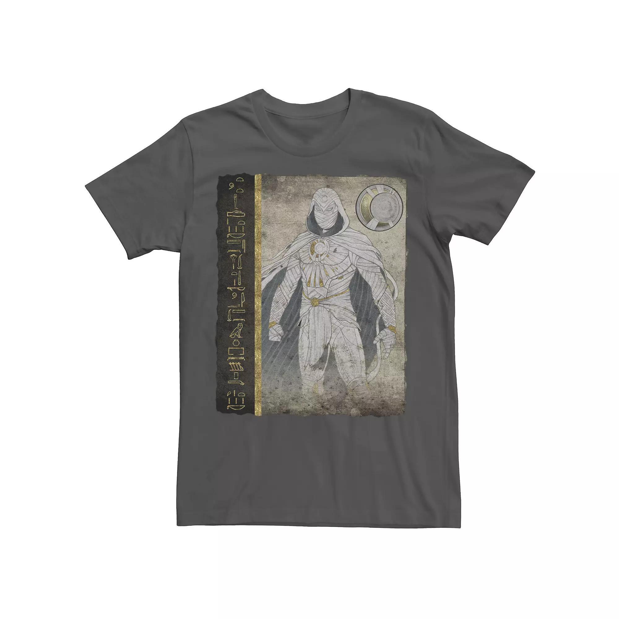 Men's Marvel Moon Knight Scroll Fragment Glyphs Tee, Size: XL, Grey Product Image