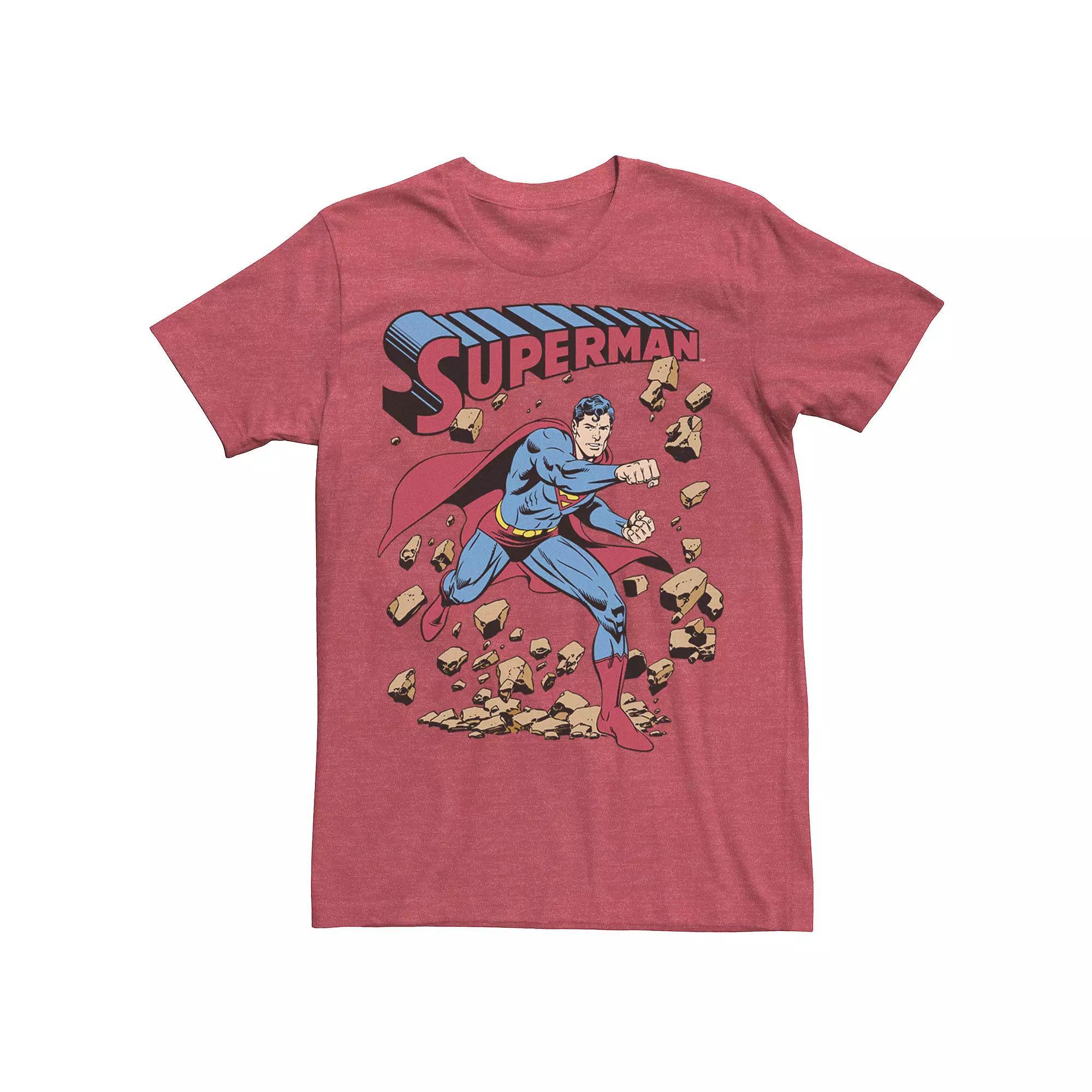 Young Men's DC Comics Superman Smash Rocks Vintage Poster Tee, Size: Medium, Royal Product Image
