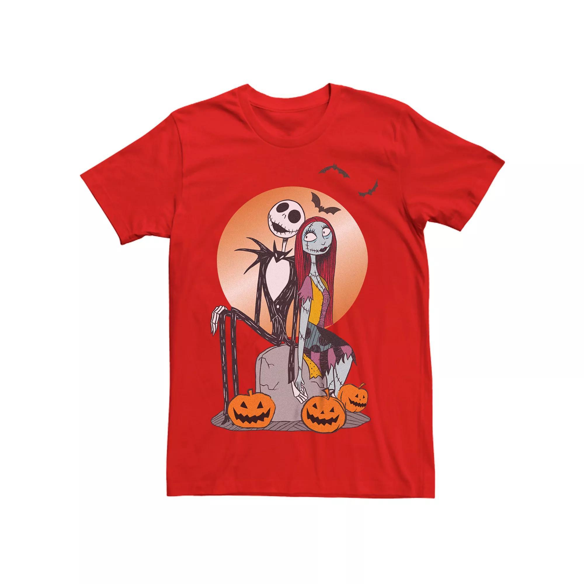 Disney's Nightmare Before Christmas Jack Skellington Sally Tombstone Men's Tee, Size: XS, Red Product Image