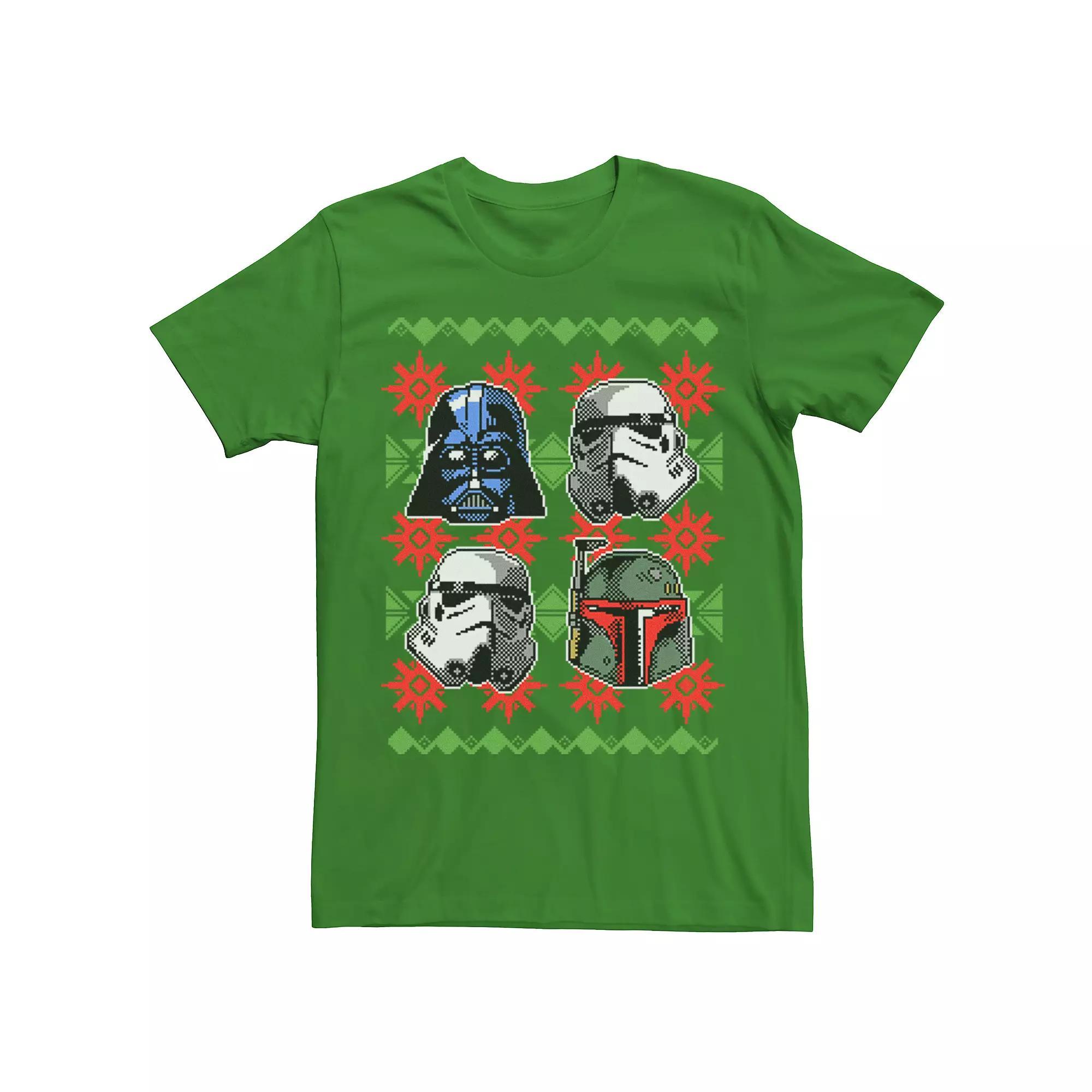 Men's Star Wars Bad Guy Helmets Ugly Christmas Tee, Size: Small, Kelly Product Image