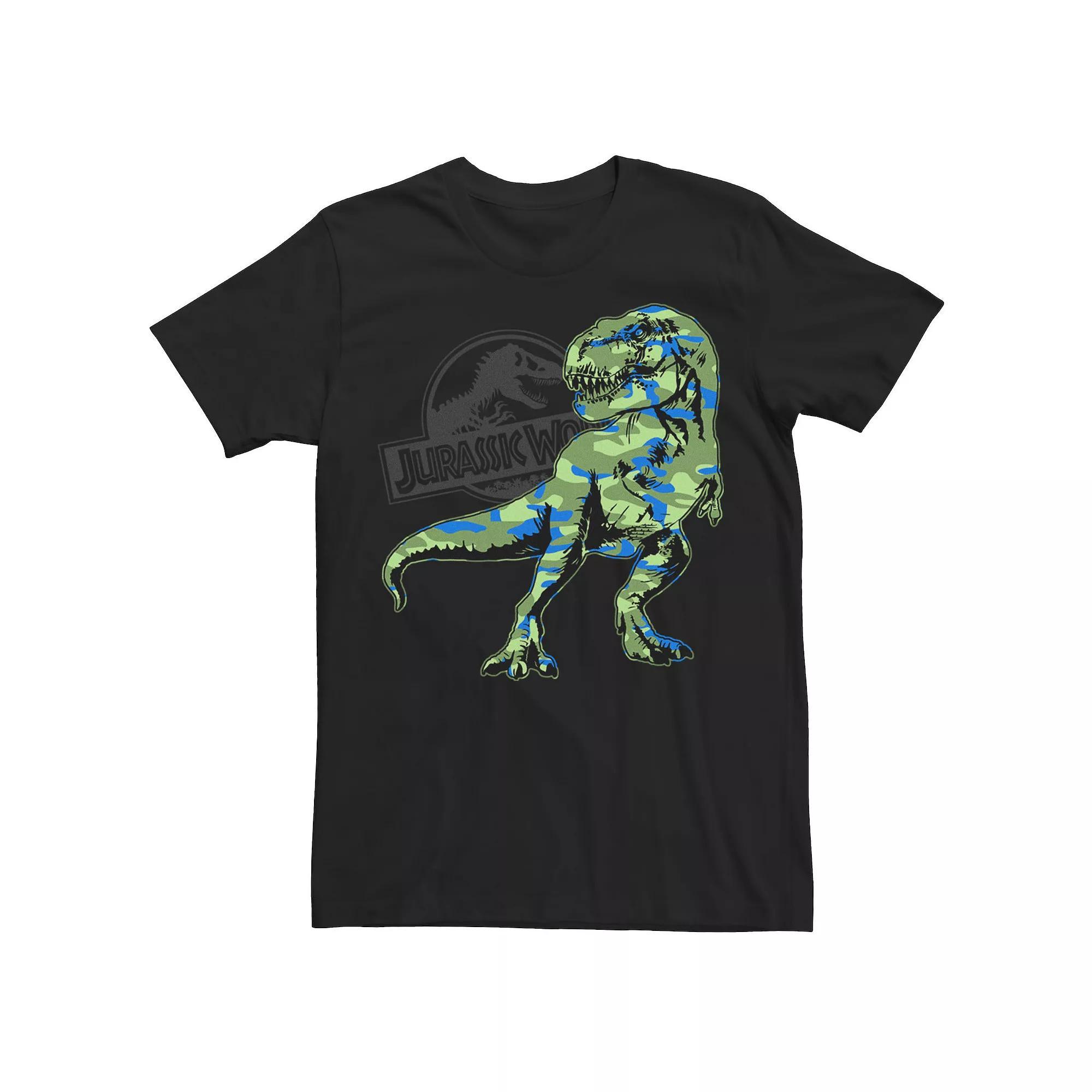 Men's Jurassic World Camo T-Rex Fill Tee, Size: Medium, Black Product Image