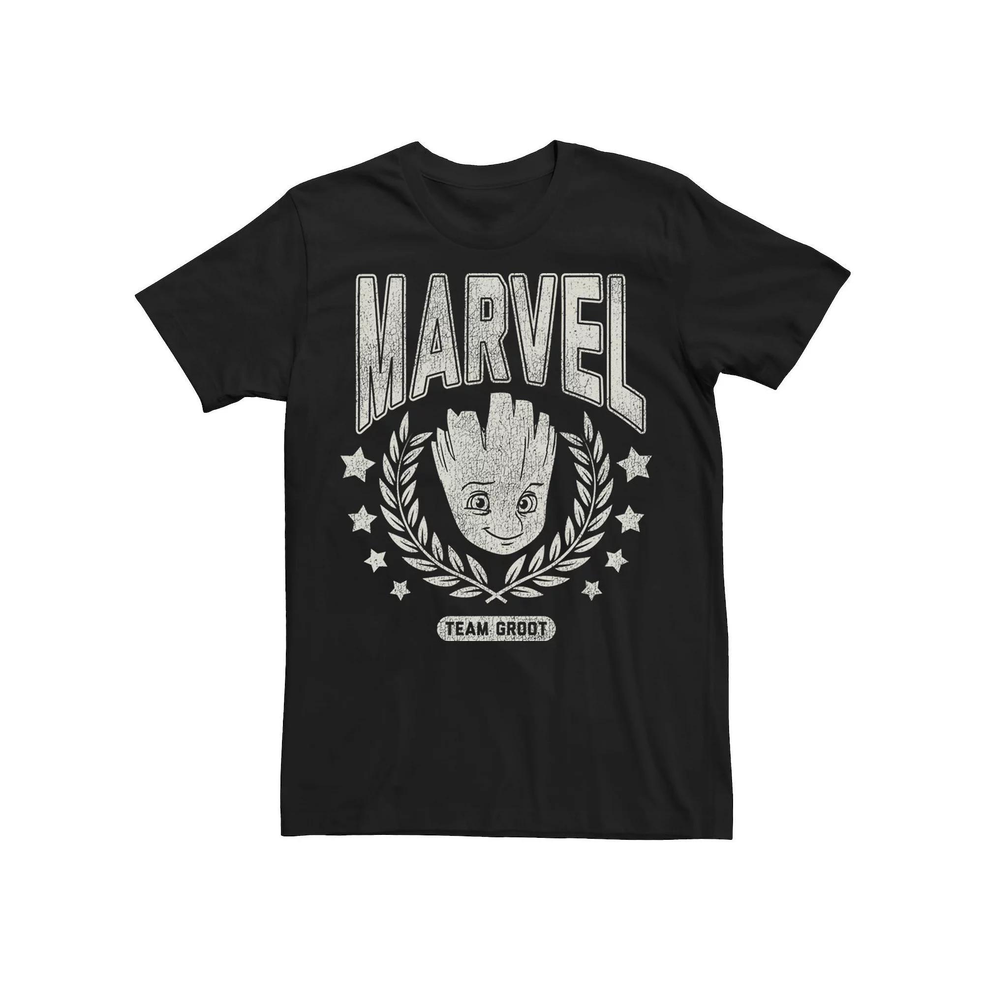 Men's Marvel Guardian Of The Galaxy Marvel Team Groot Collegiate Tee, Size: Medium, Black Product Image