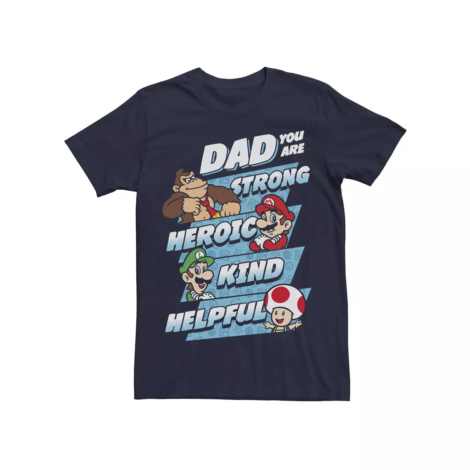 Big & Tall Nintendo Super Mario Dad You Are Tee, Men's, Size: 4XLT, Blue Product Image