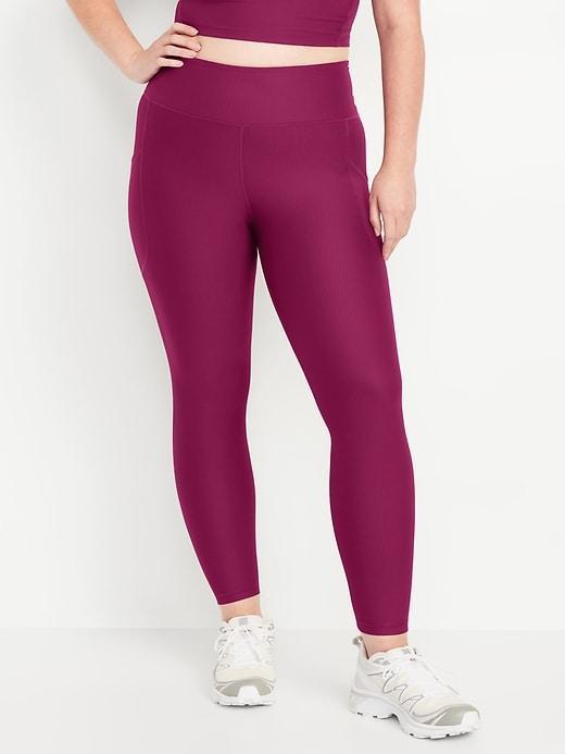 High-Waisted PowerSoft Rib Leggings Product Image