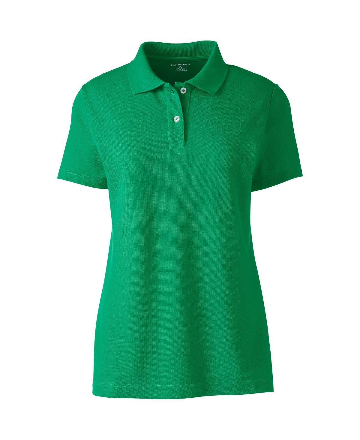 Women's Lands' End Short Sleeve Basic Mesh Polo Shirt, Size: XL, Vibrant Green Product Image