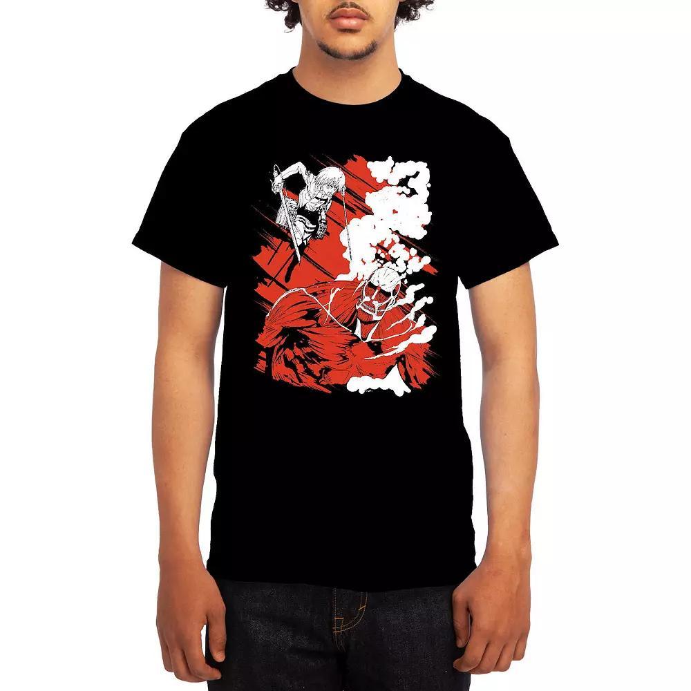 Mens Attack on Titan Eren Versus Colossal Titan Graphic Tee Product Image