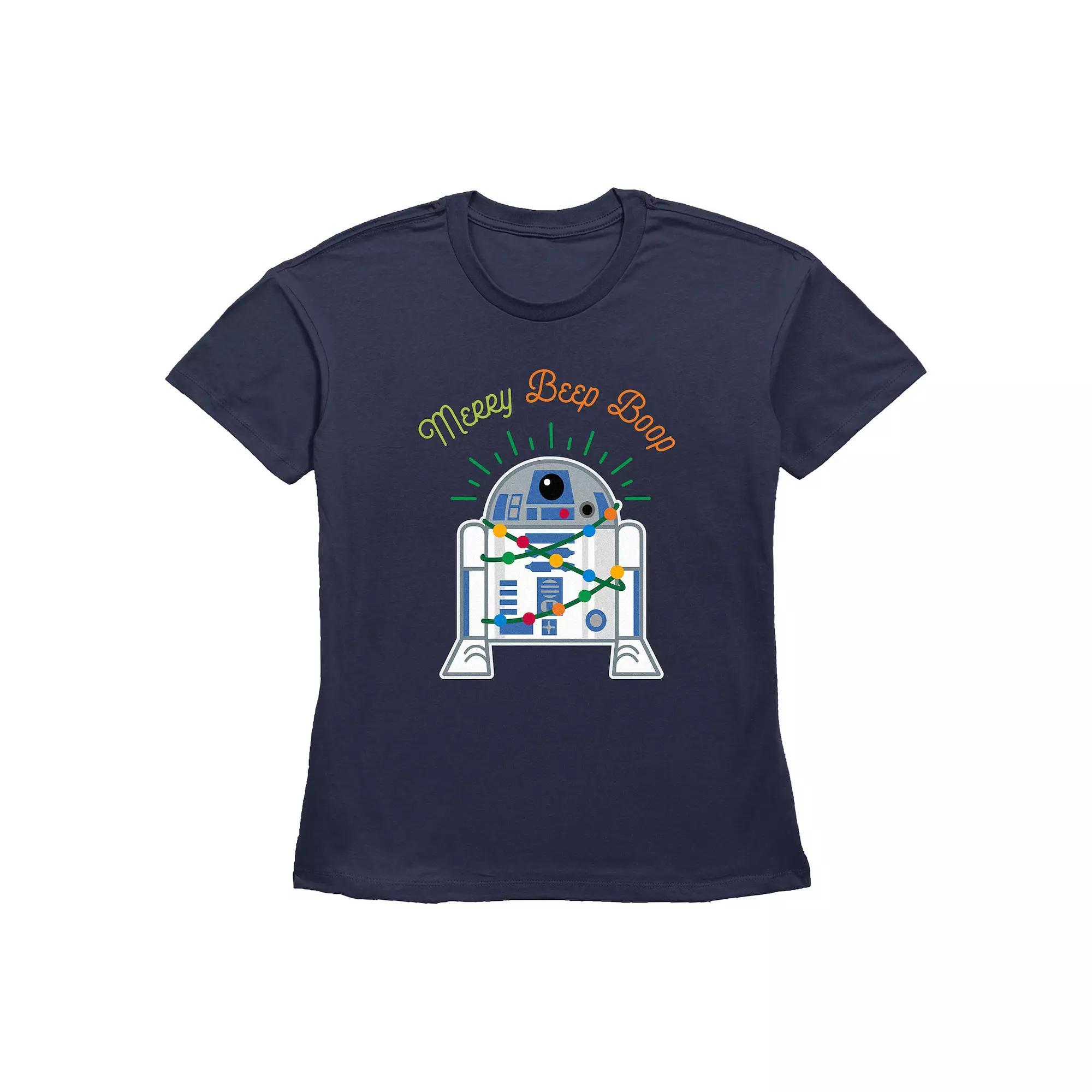 Women's Star Wars R2-D2 Merry Beep Boop Graphic Tee, Size: XL, Blue Product Image