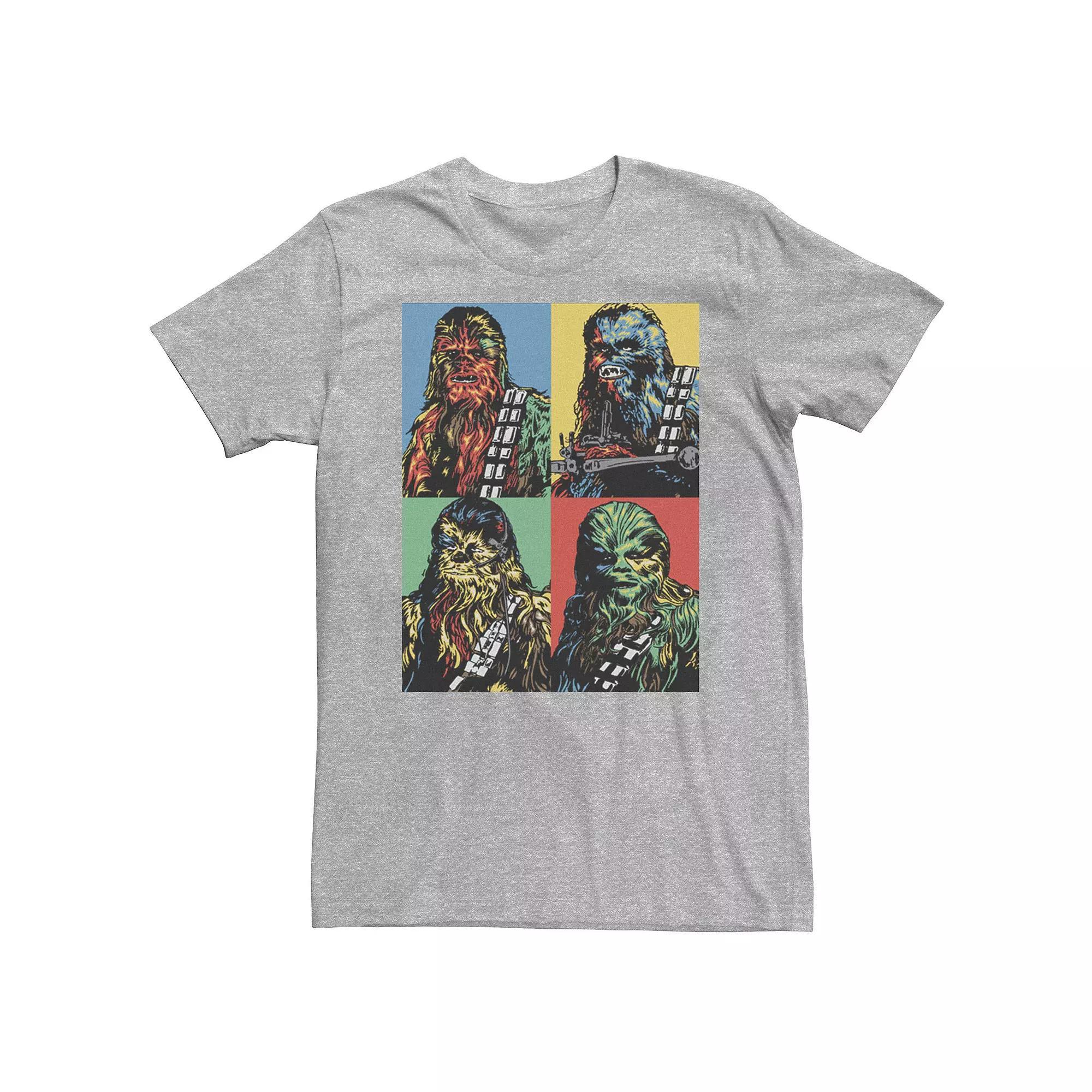 Men's Star Wars Chewbacca Colorful Panel Portrait Tee, Size: Large, Athletic Grey Product Image
