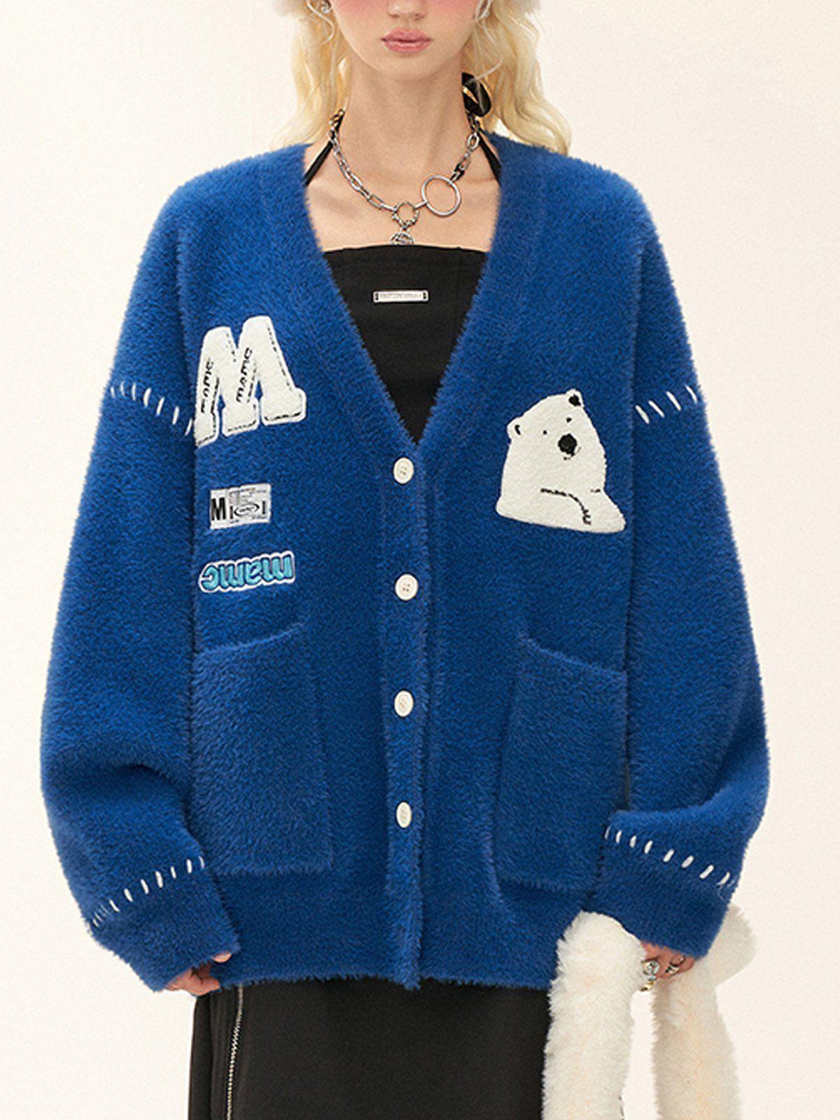 Aelfric Eden Polar Bear Fuzzy Cardigan Product Image