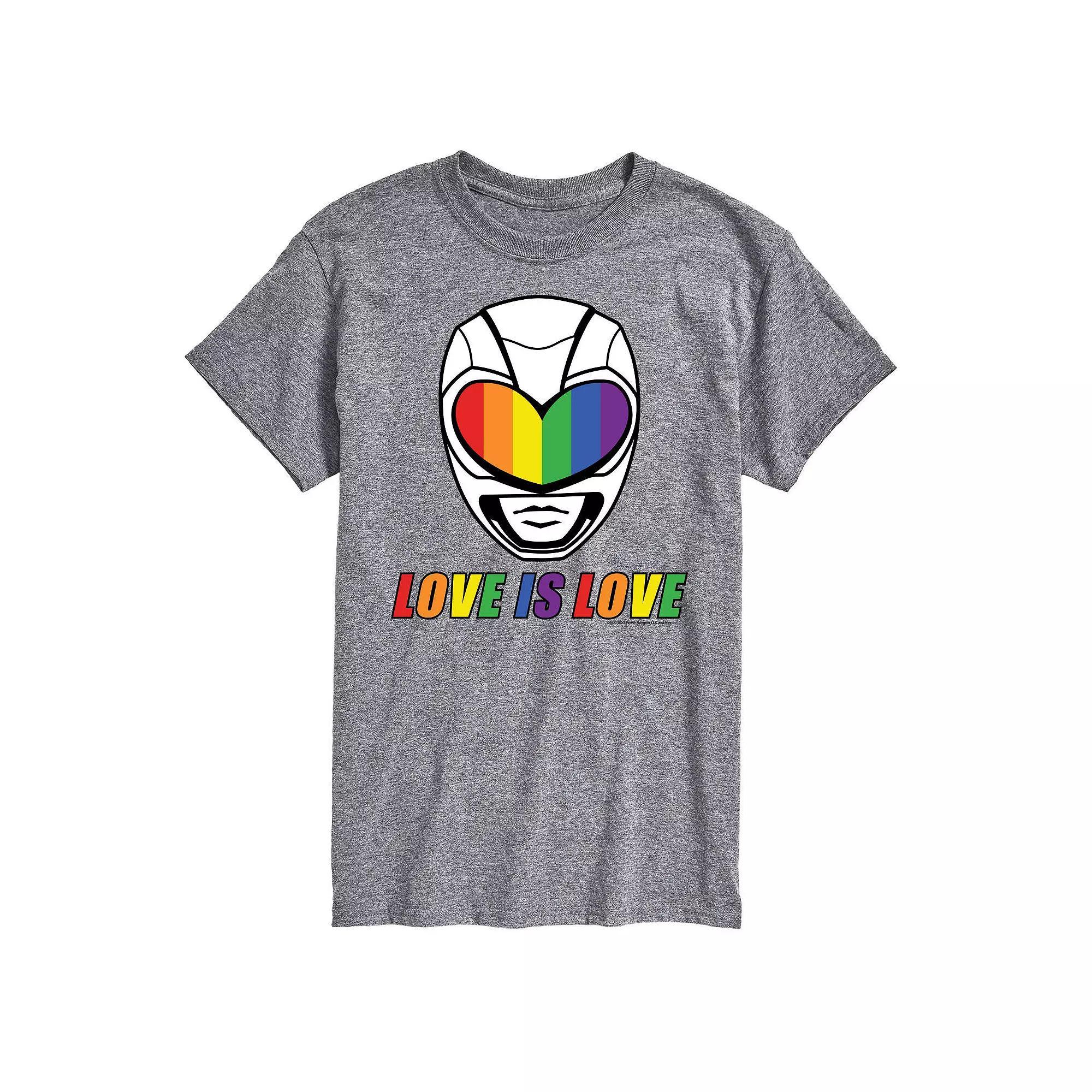 Big & Tall Power Rangers Love Is Love Graphic Tee, Mens Product Image