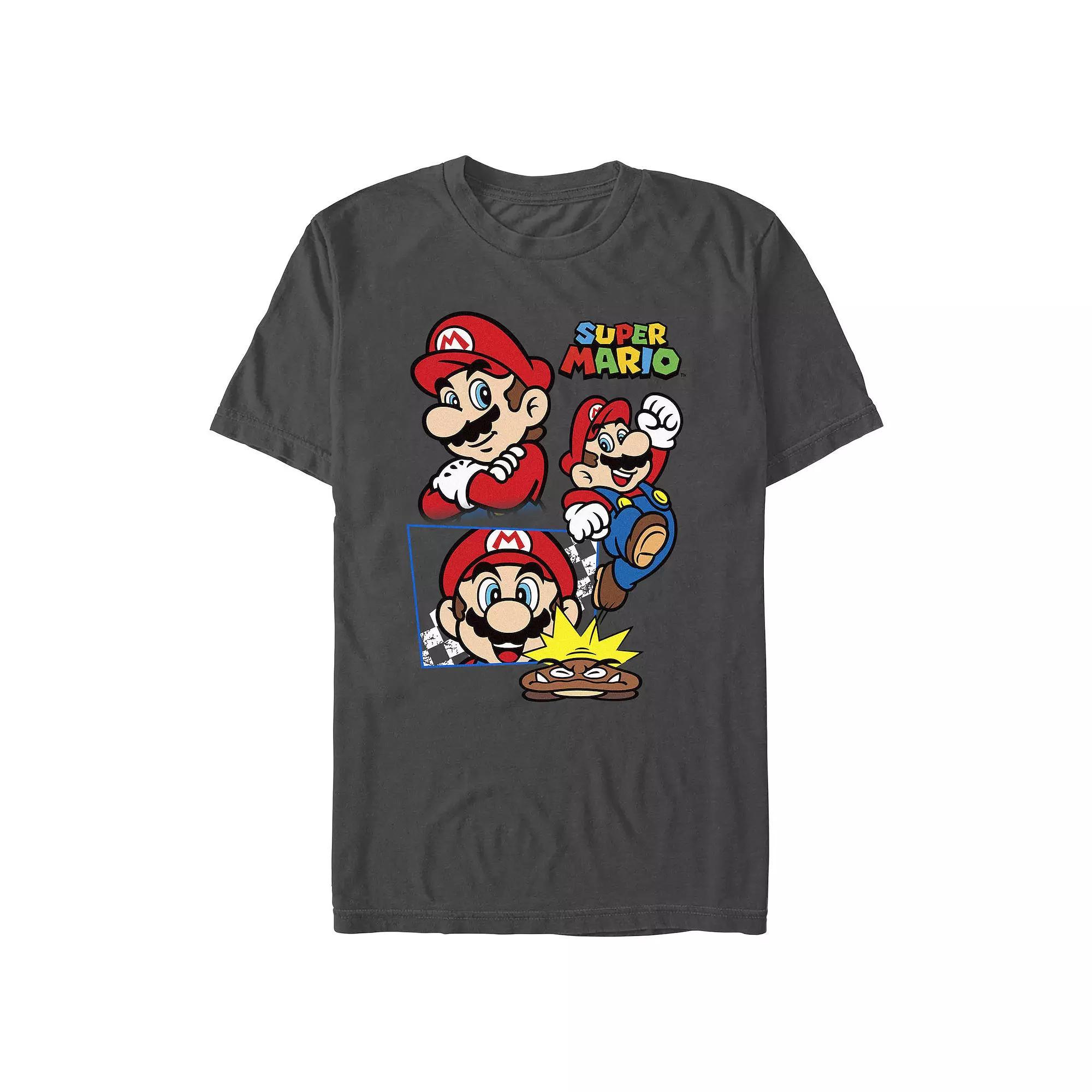 Men's Super Mario Bros Winners Attitude Graphic Tee, Size: Small, Grey Product Image