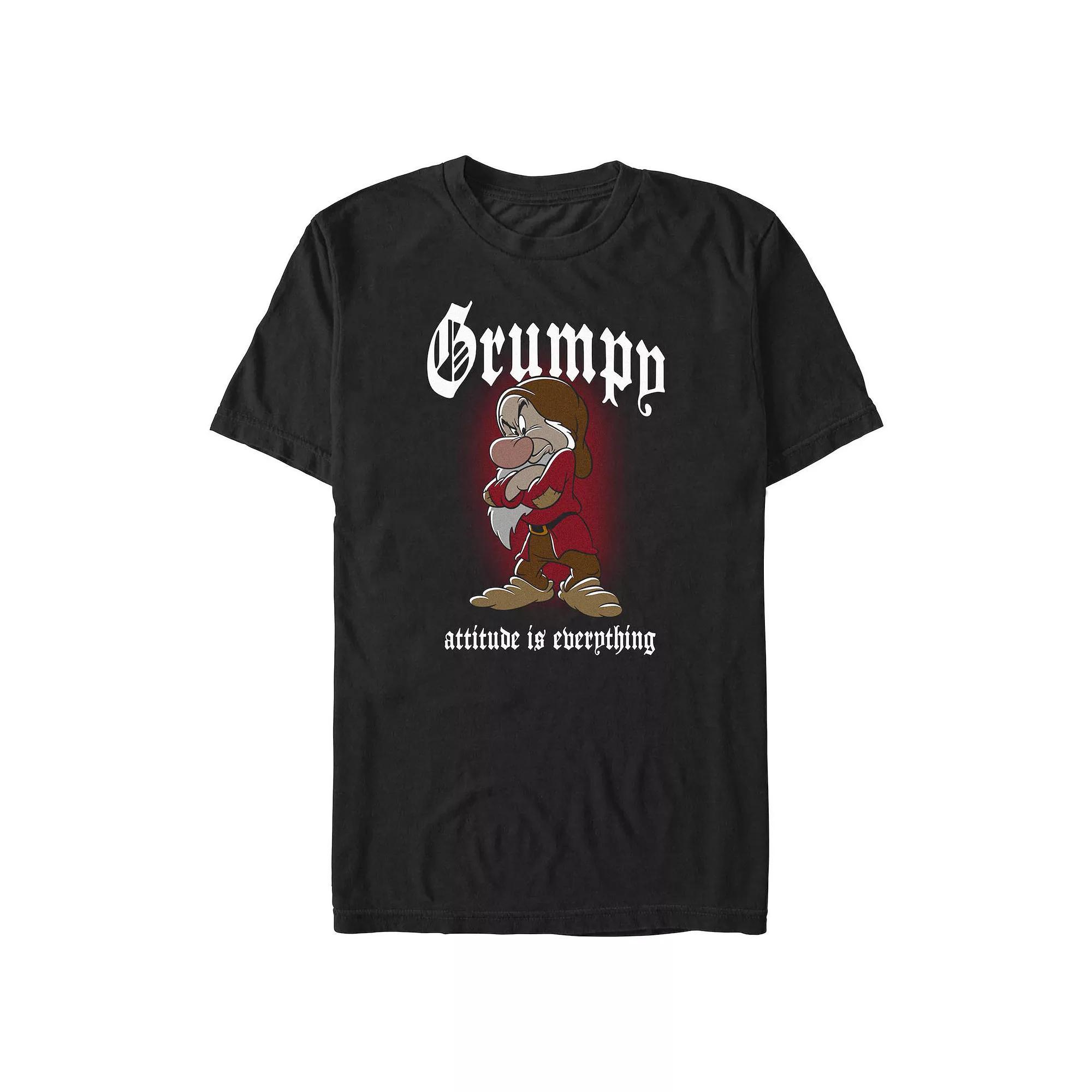 Disney's Snow White And The Seven Dwarfs Grumpy Attitude Is Everything Big & Tall Graphic Tee, Men's, Size: Large Tall, Black Product Image