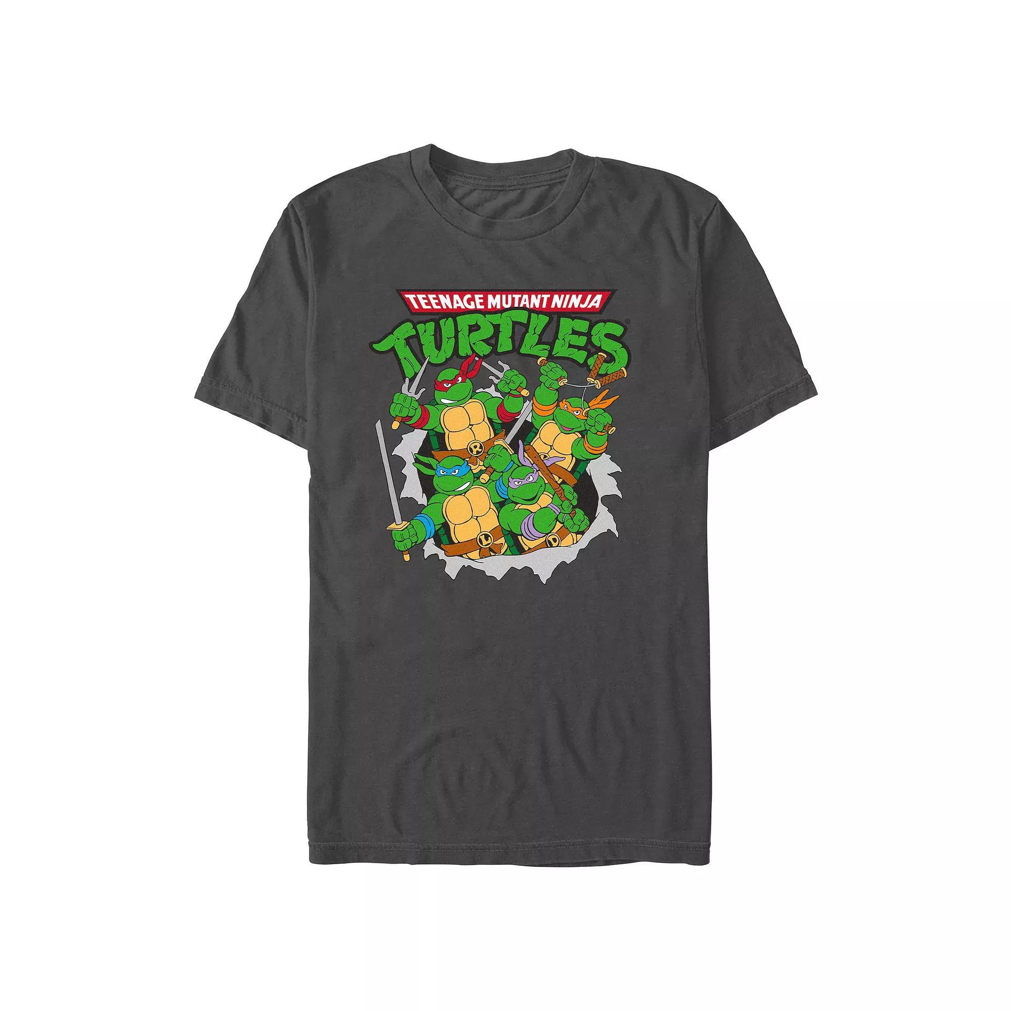 Men's Teenage Mutant Ninja Turtles Breaking Walls Graphic Tee, Size: XL, Grey Product Image