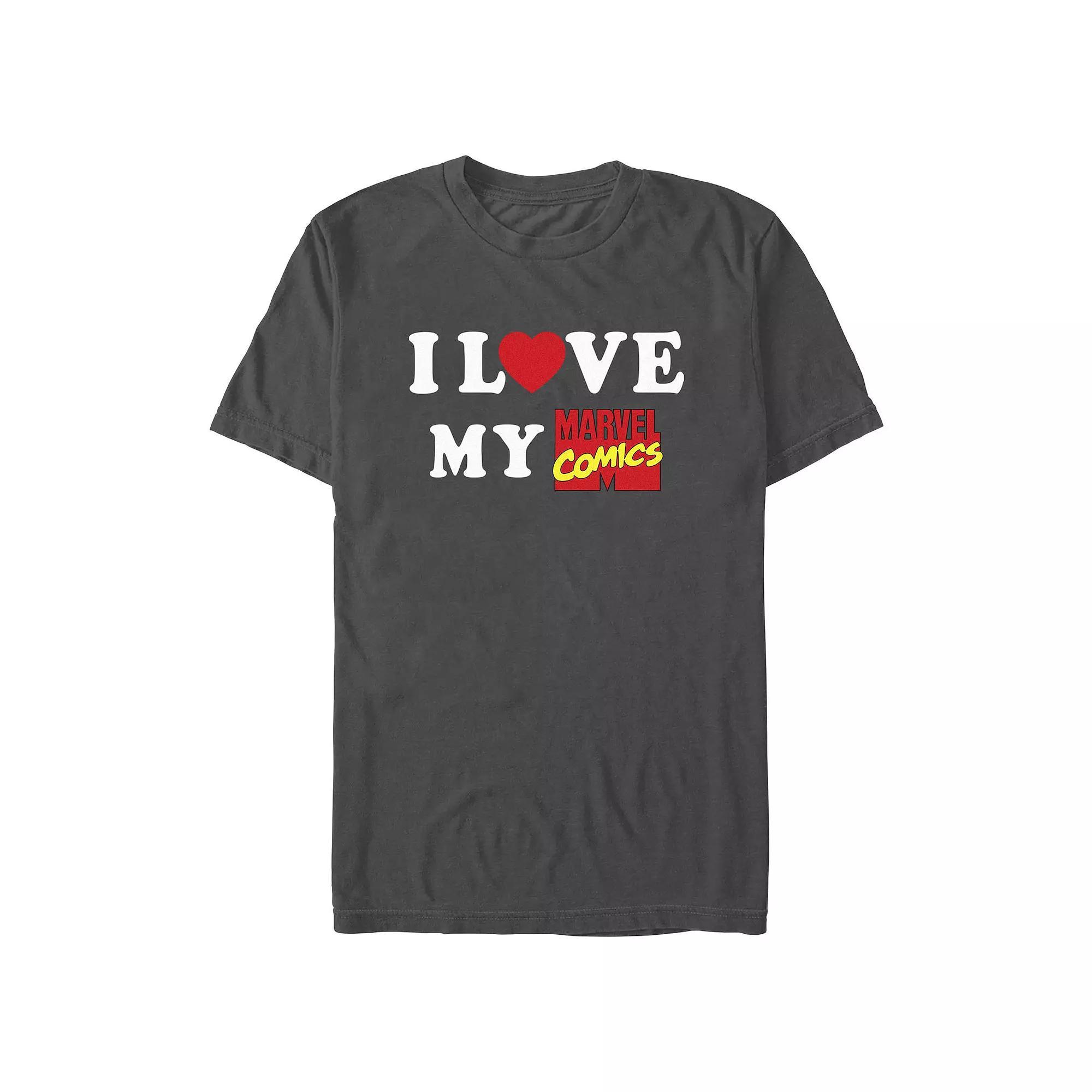 Men's The Avengers I Love My Marvel Comics Graphic Tee, Size: Small, Grey Product Image