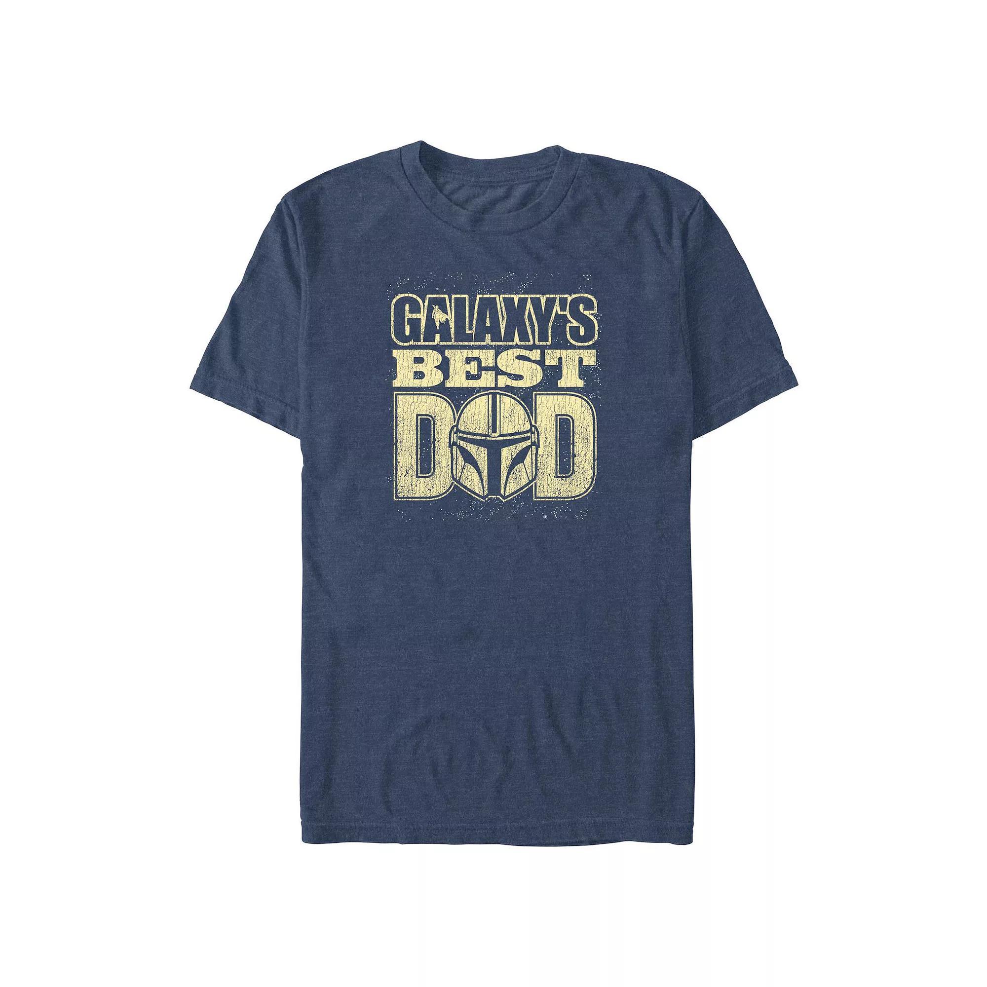 Big & Tall The Mandalorian Galaxy's Best Dad Graphic Tee, Men's, Size: 3XL, Navy Grey Product Image