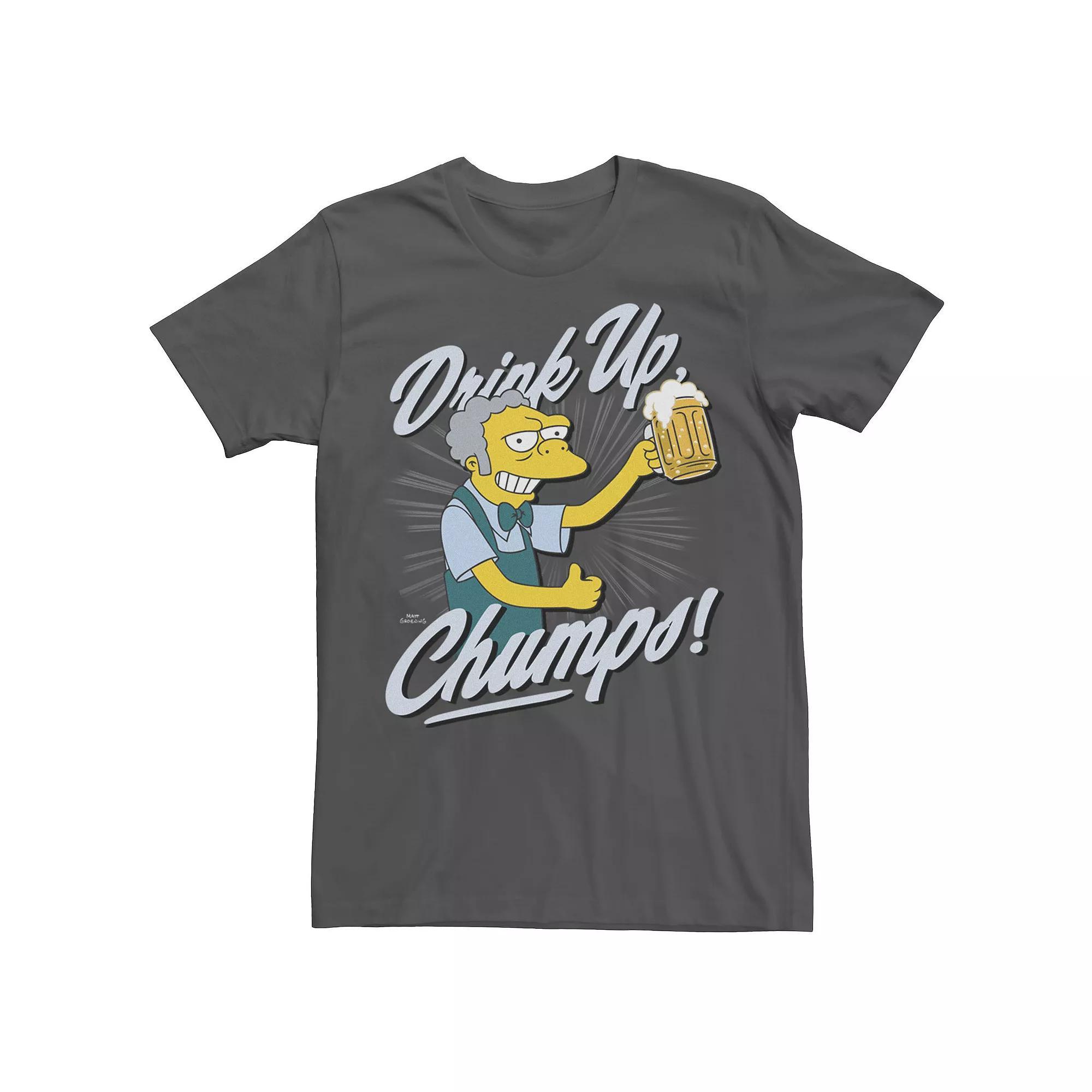Men's The Simpsons Mo Drink Up Chumps! Tee, Size: XL, Grey Product Image