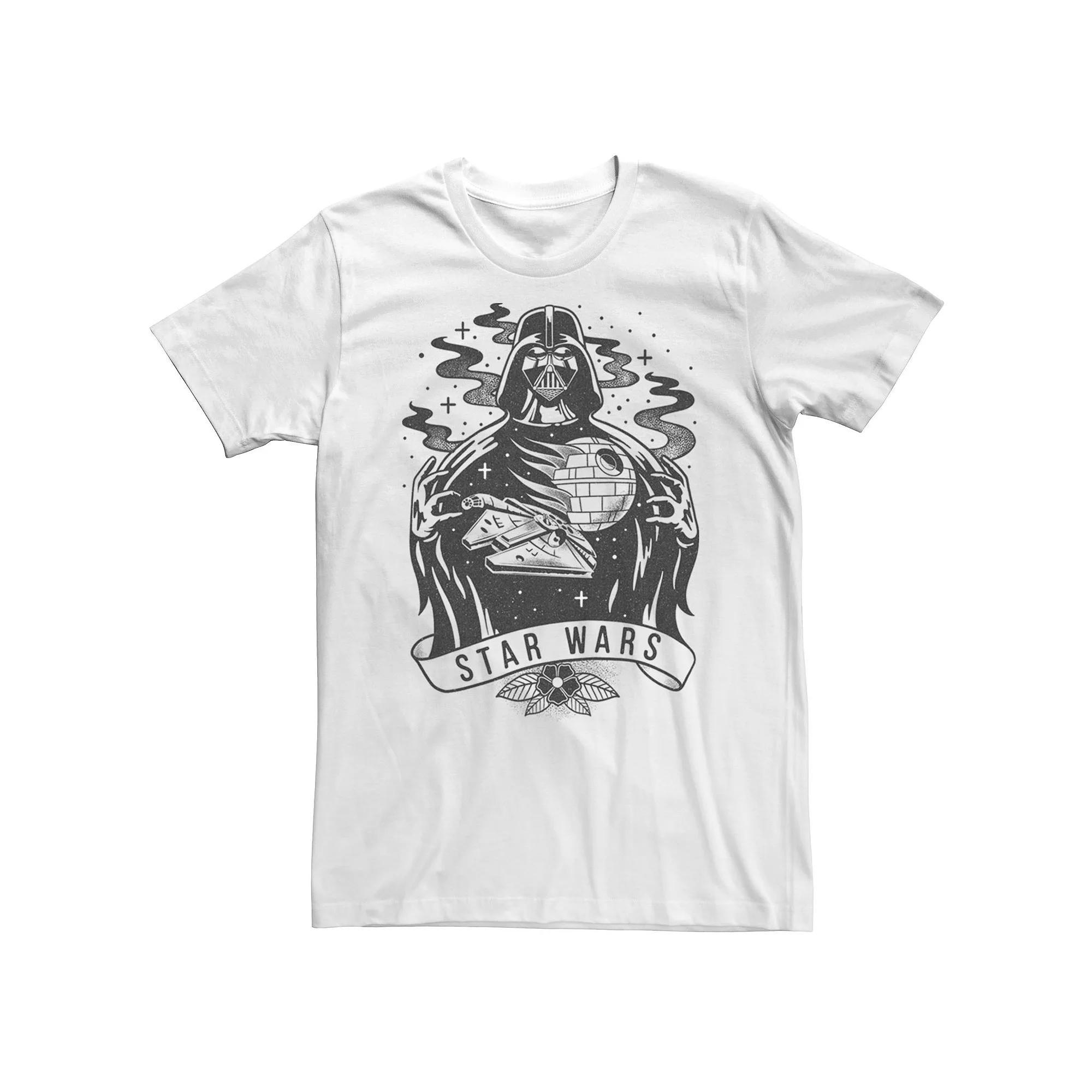 Men's Star Wars Darth Vader Tattoo Sketch Design Tee, Size: Large, White Product Image