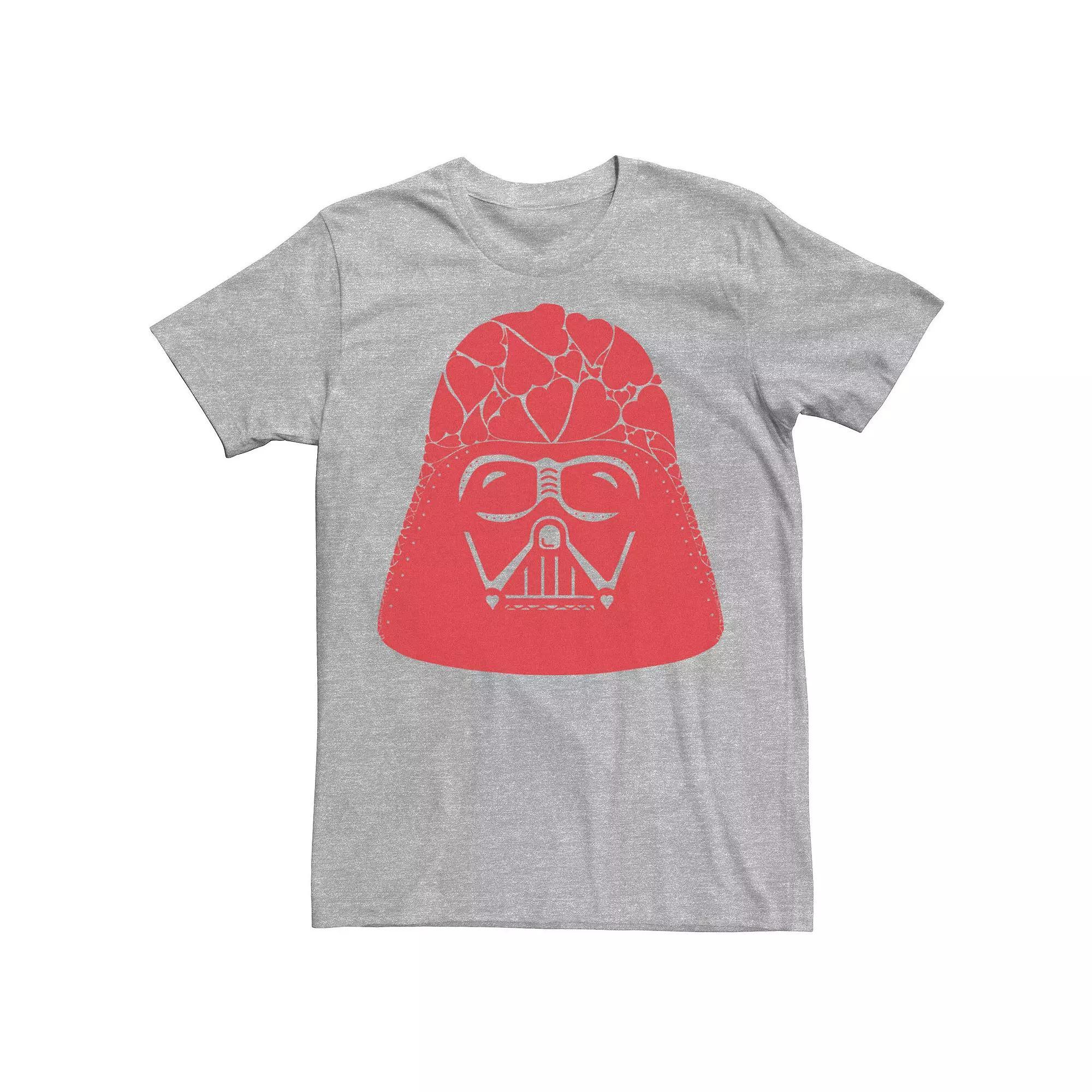 Men's Star Wars Valentine's Day Darth Vader Heart Fill Tee, Size: Medium, Athletic Grey Product Image