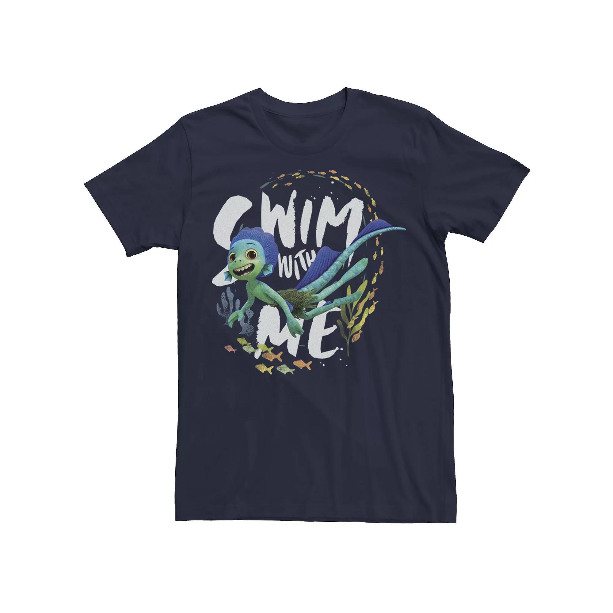 Disney / Pixar's Luca Men's Swim With Me Tee, Size: Medium, Blue Product Image