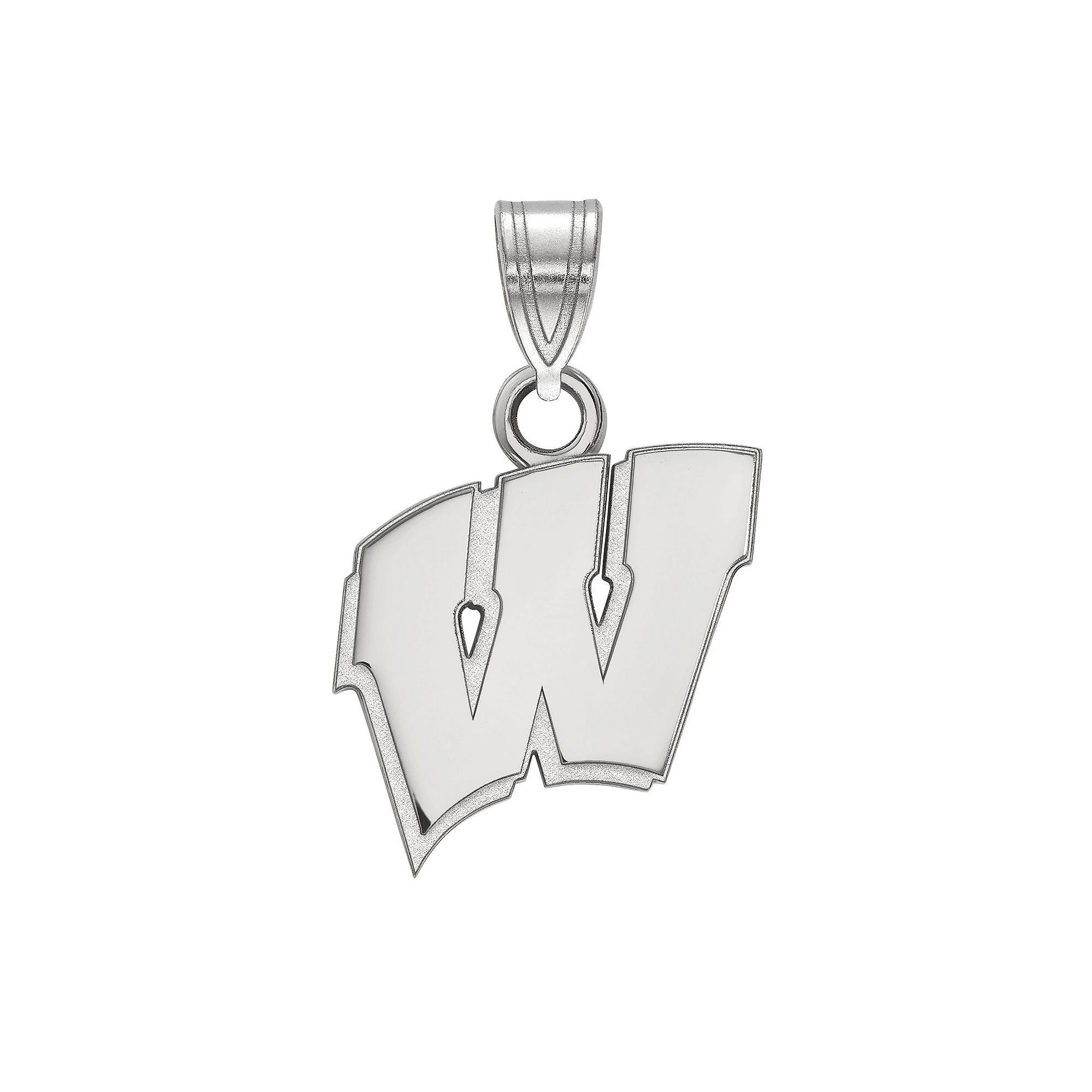 LogoArt Sterling Silver Wisconsin Badgers Pendant, Women's, Size: 18 mm Product Image