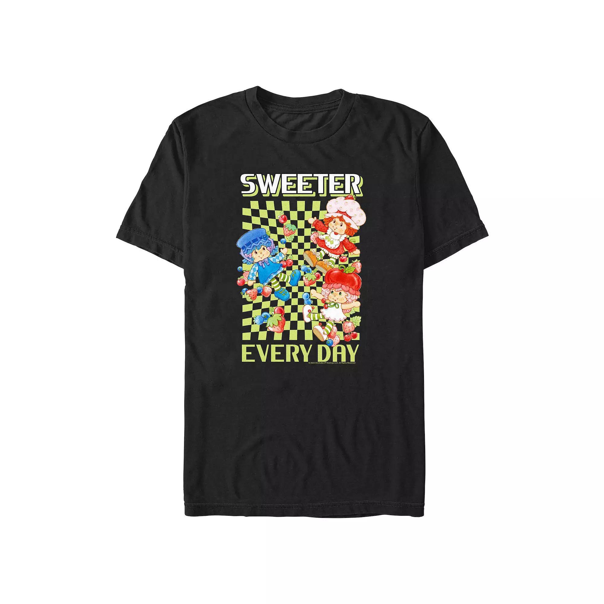 Men's Strawberry Shortcake Sweeter Everyday Graphic Tee, Size: XXL, Black Product Image