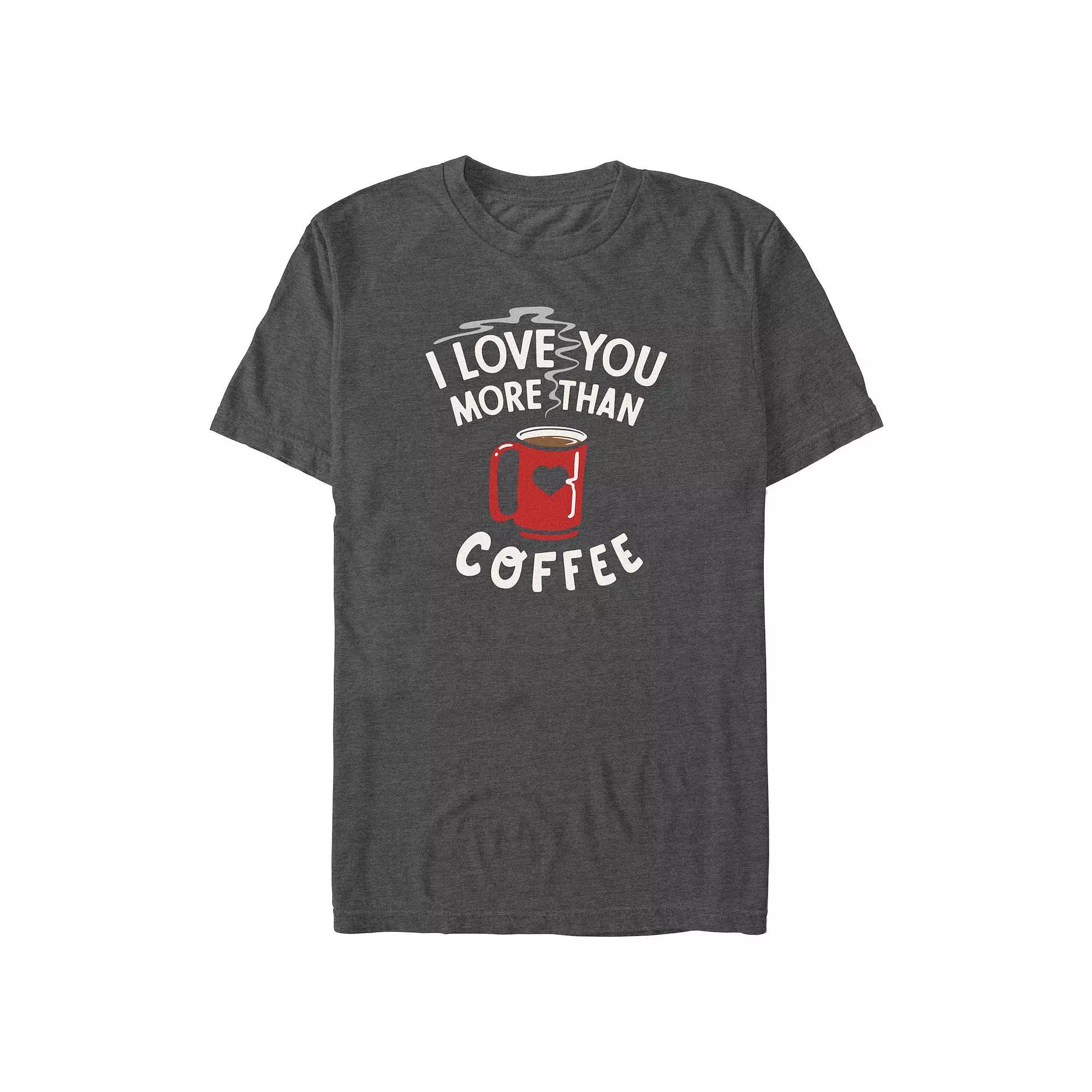 Big & Tall I Love You More Than Coffee Graphic Tee, Mens Grey Heather Product Image