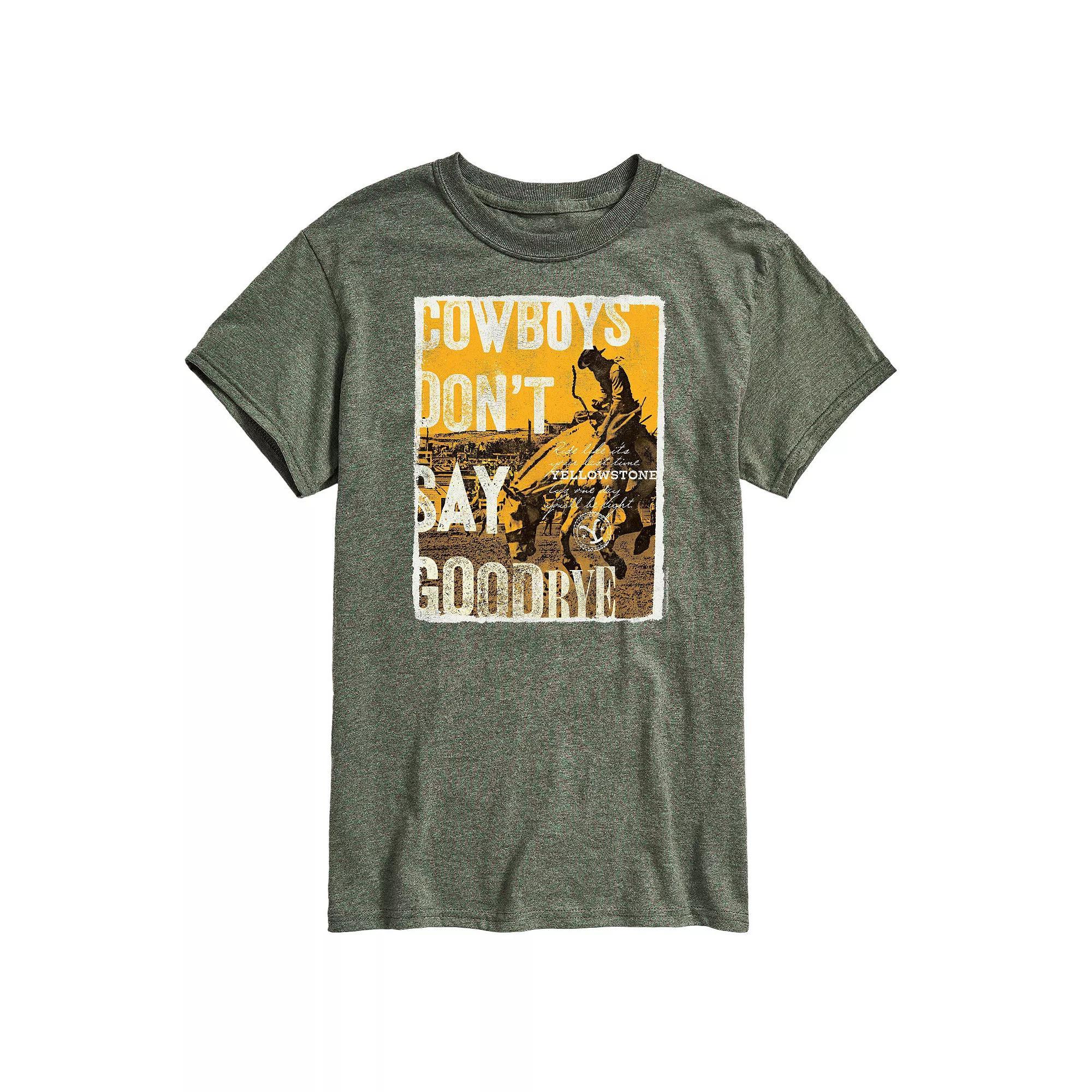 Mens Yellowstone Cowboys Dont Say Goodbye Graphic Tee Red Product Image