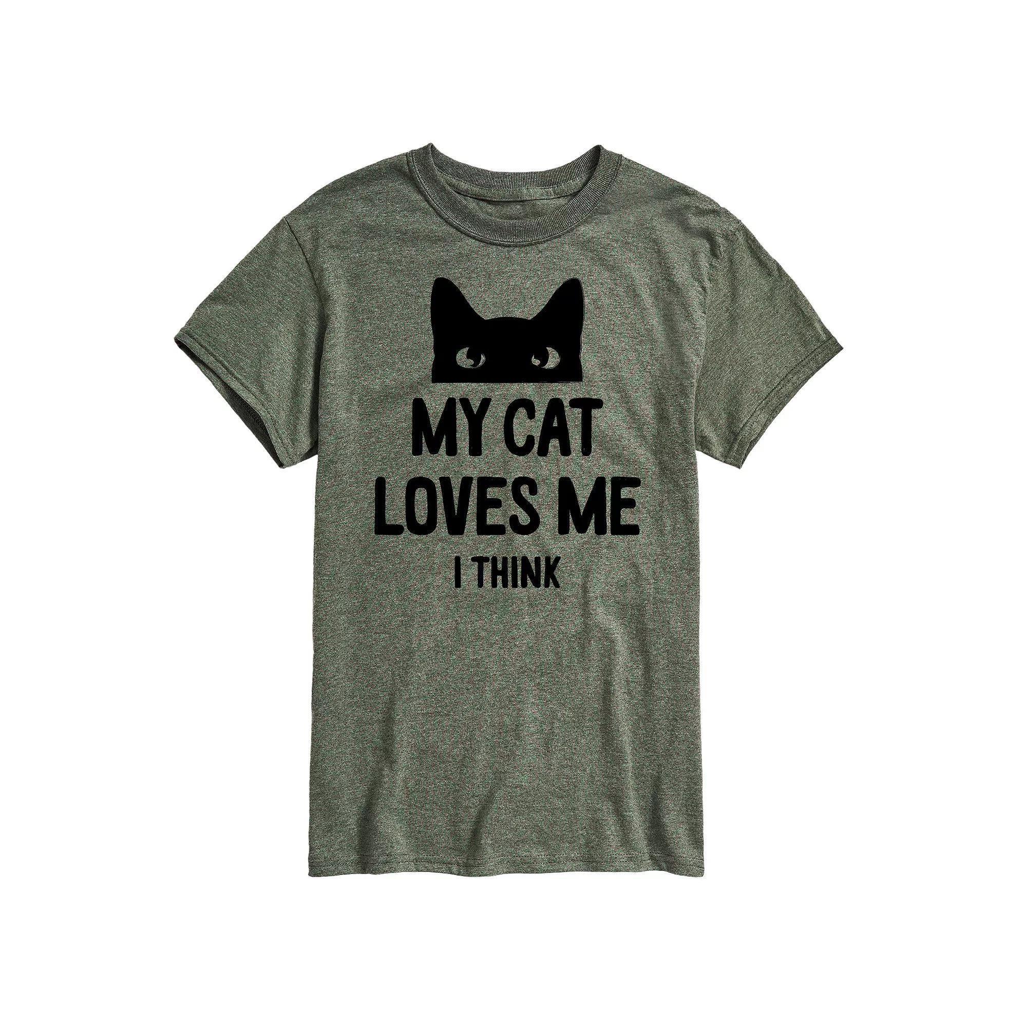 Big & Tall My Cat Loves Me I Think Graphic Tee, Mens Product Image