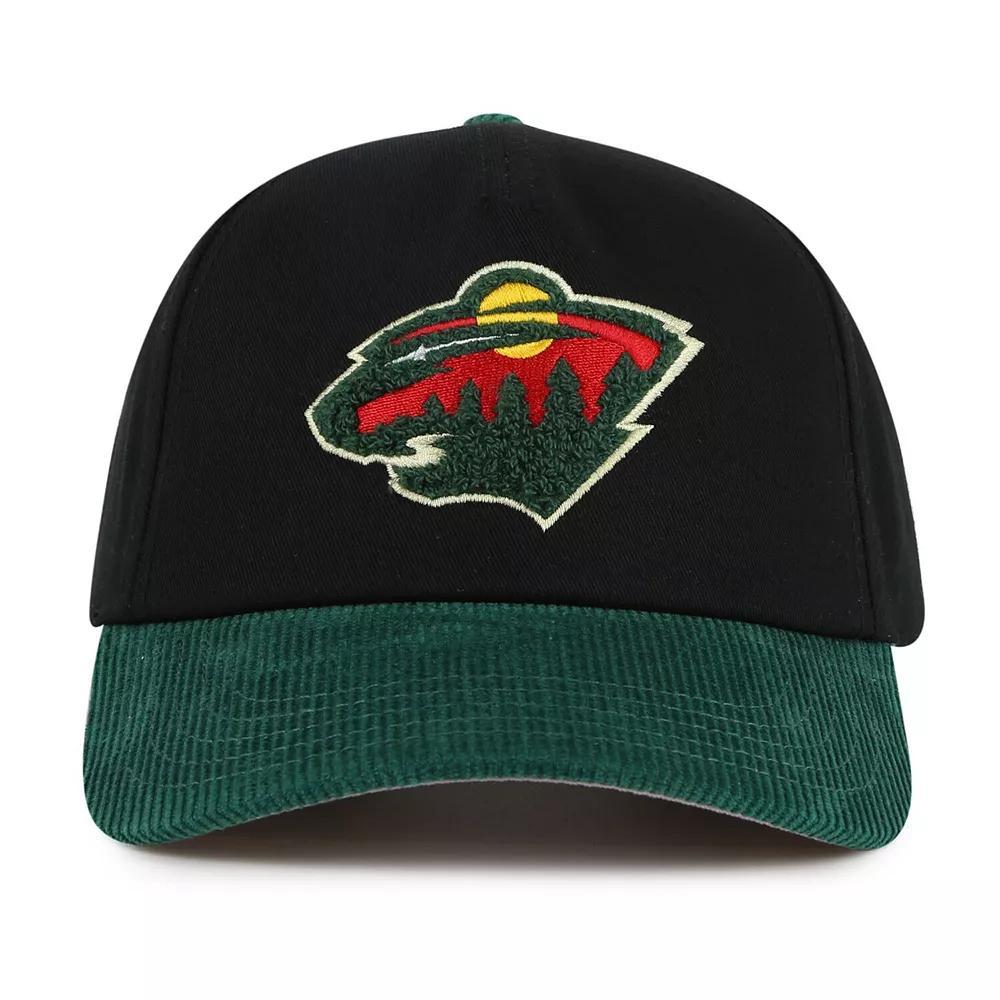 Men's American Needle  Black/Green Minnesota Wild Burnett Adjustable Hat Product Image
