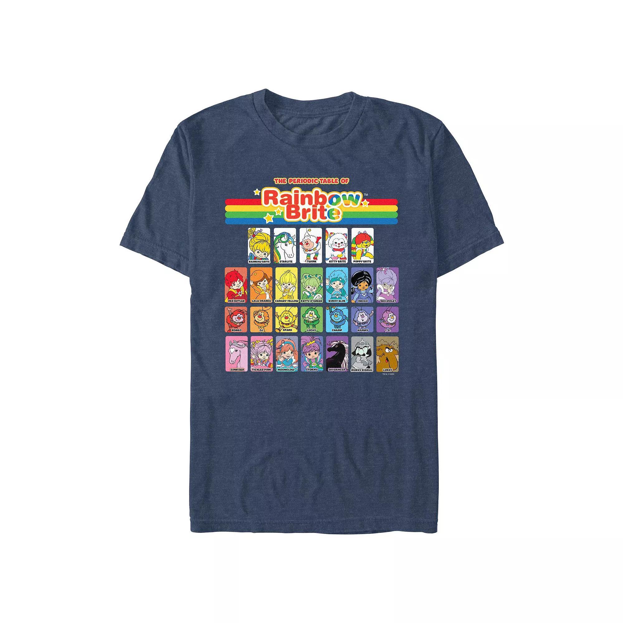 Men's Rainbow Brite Periodic Table Graphic Tee, Size: Large, Navy Grey Product Image