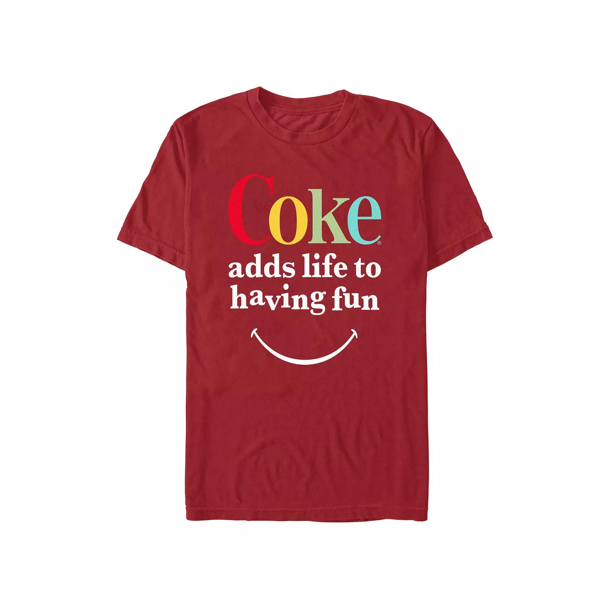 Men's Coca-Cola Coke Adds Life To Having Fun Graphic Tee, Size: Small, Red Product Image