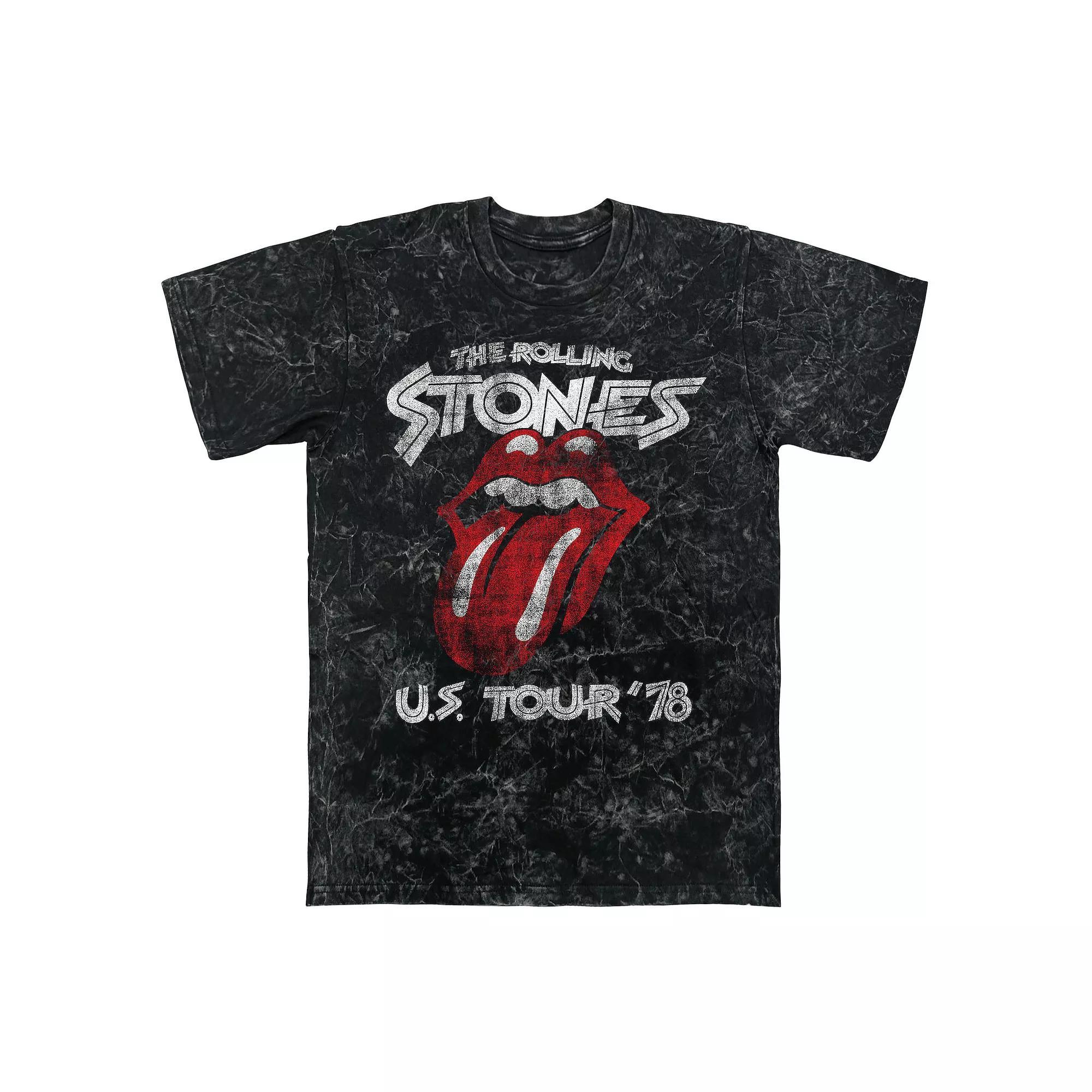 Men's Rolling Stones U.S. Tour '78 Mineral Wash Graphic Tee, Size: Small, Black Mineral Wash Product Image